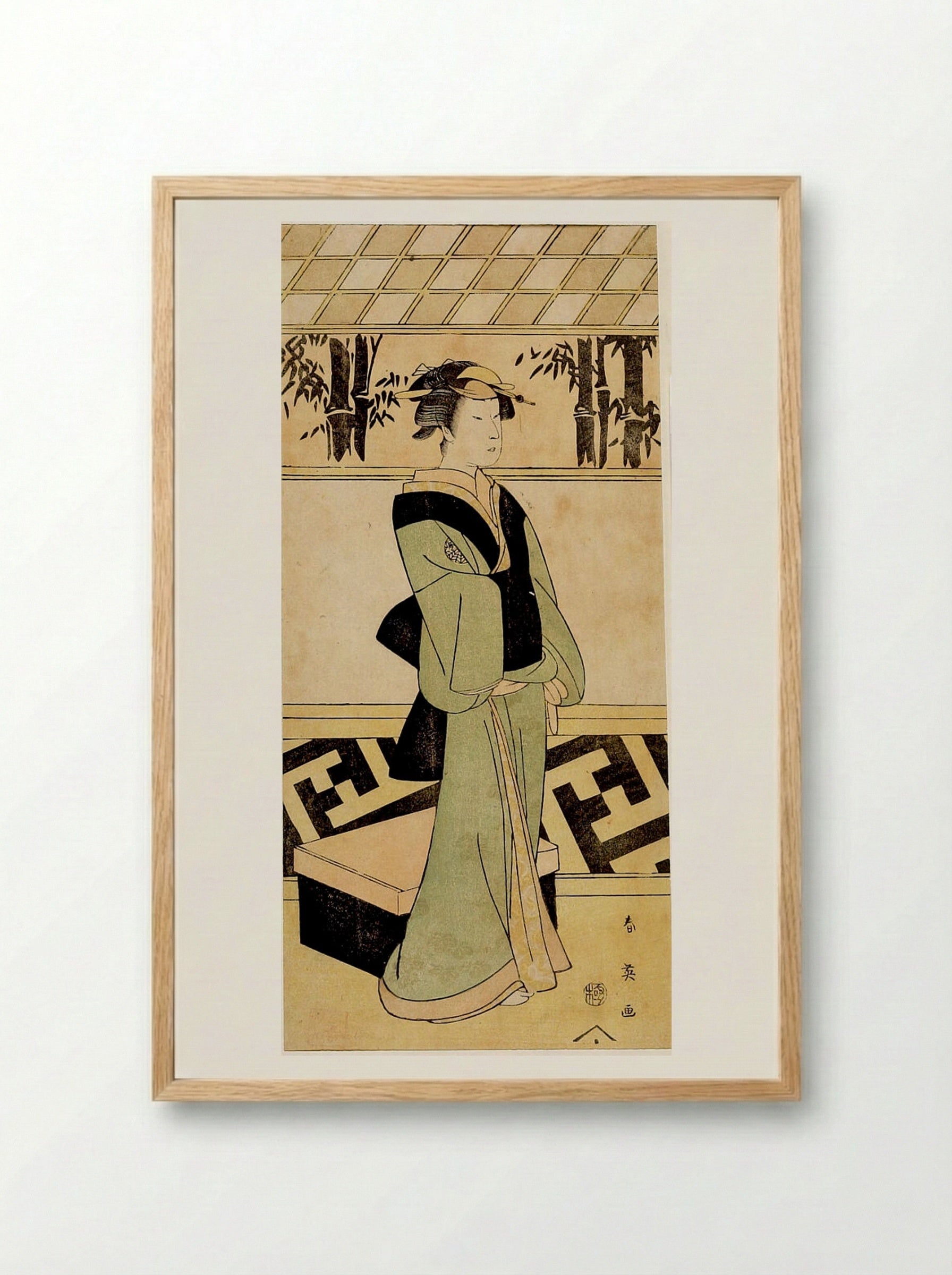 Actor Nakamura Noshio - Katsukawa Shun'ei - Framed Print Wood