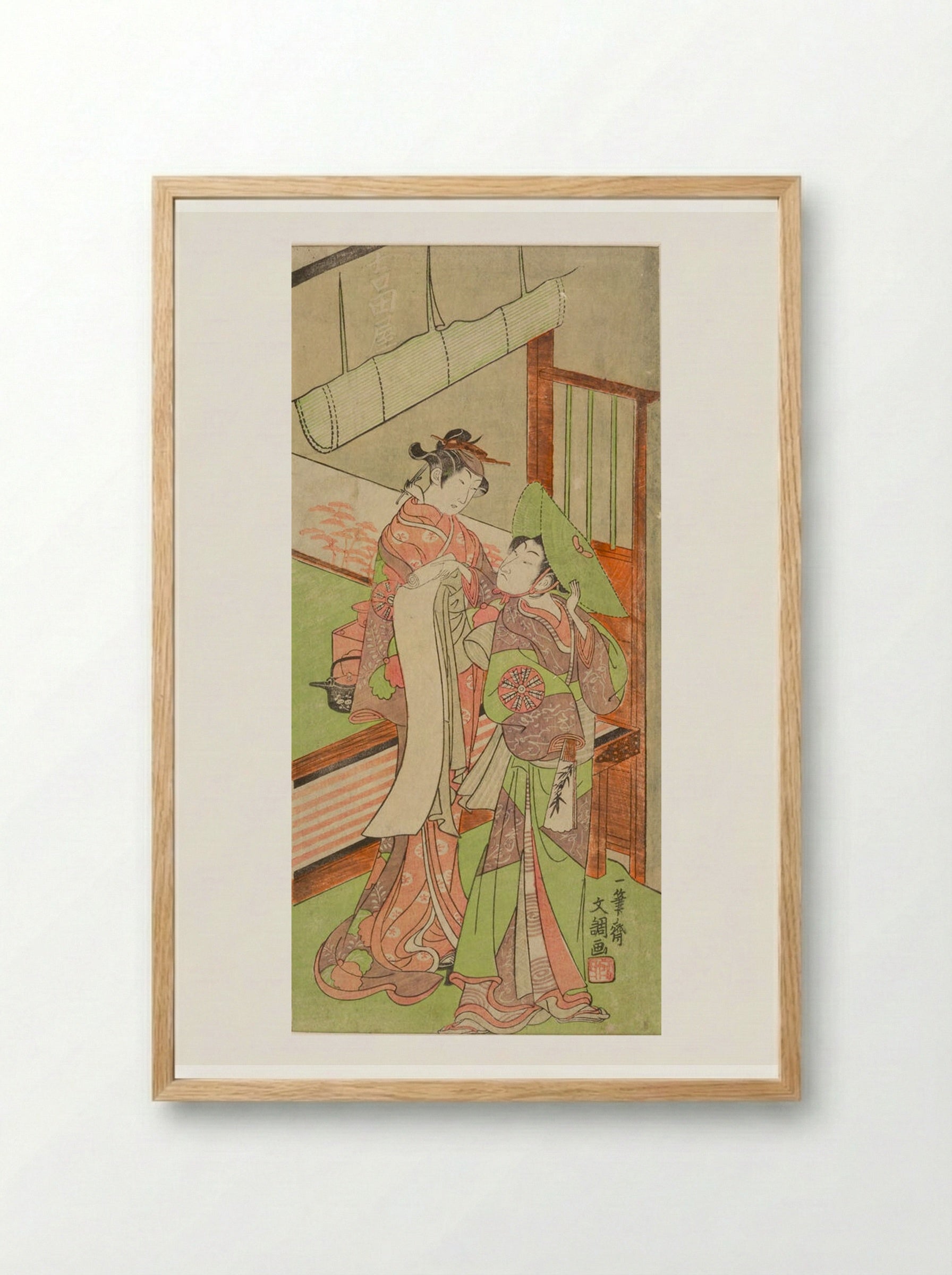 Actor Nakamura Tomijirō in Two Roles - Ippitsusai Bunchō - Framed Print Wood