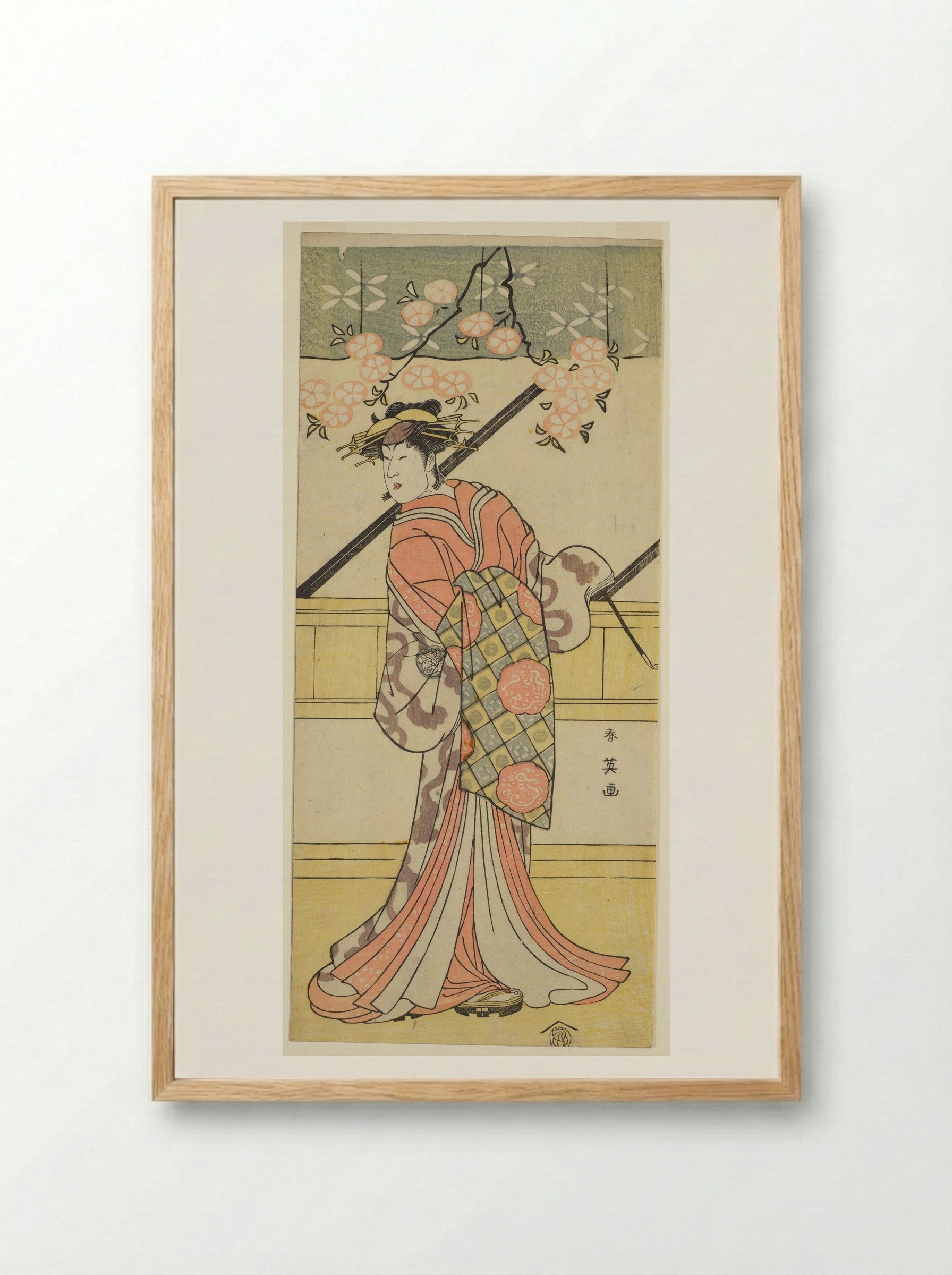 Actor Nakamura Tomisaburō I in a Sukeroku Play - Katsukawa Shun'ei - Framed Print Wood