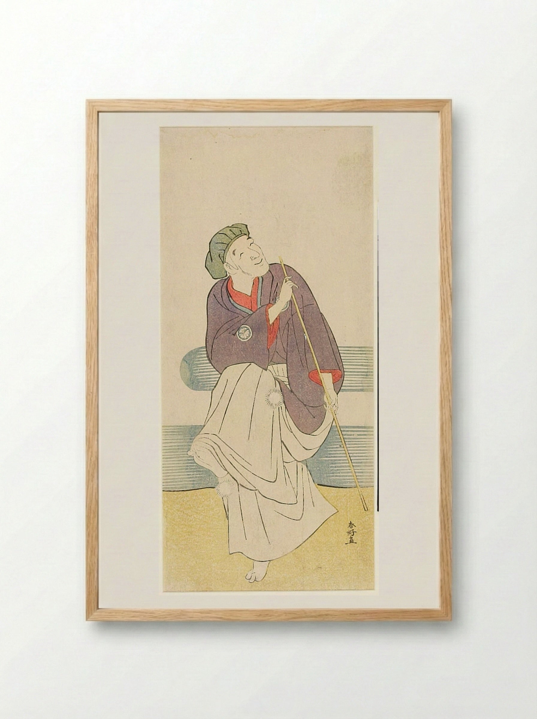 Actor (Old Man) Dancing - Katsukawa Shunkō - Framed Print Wood