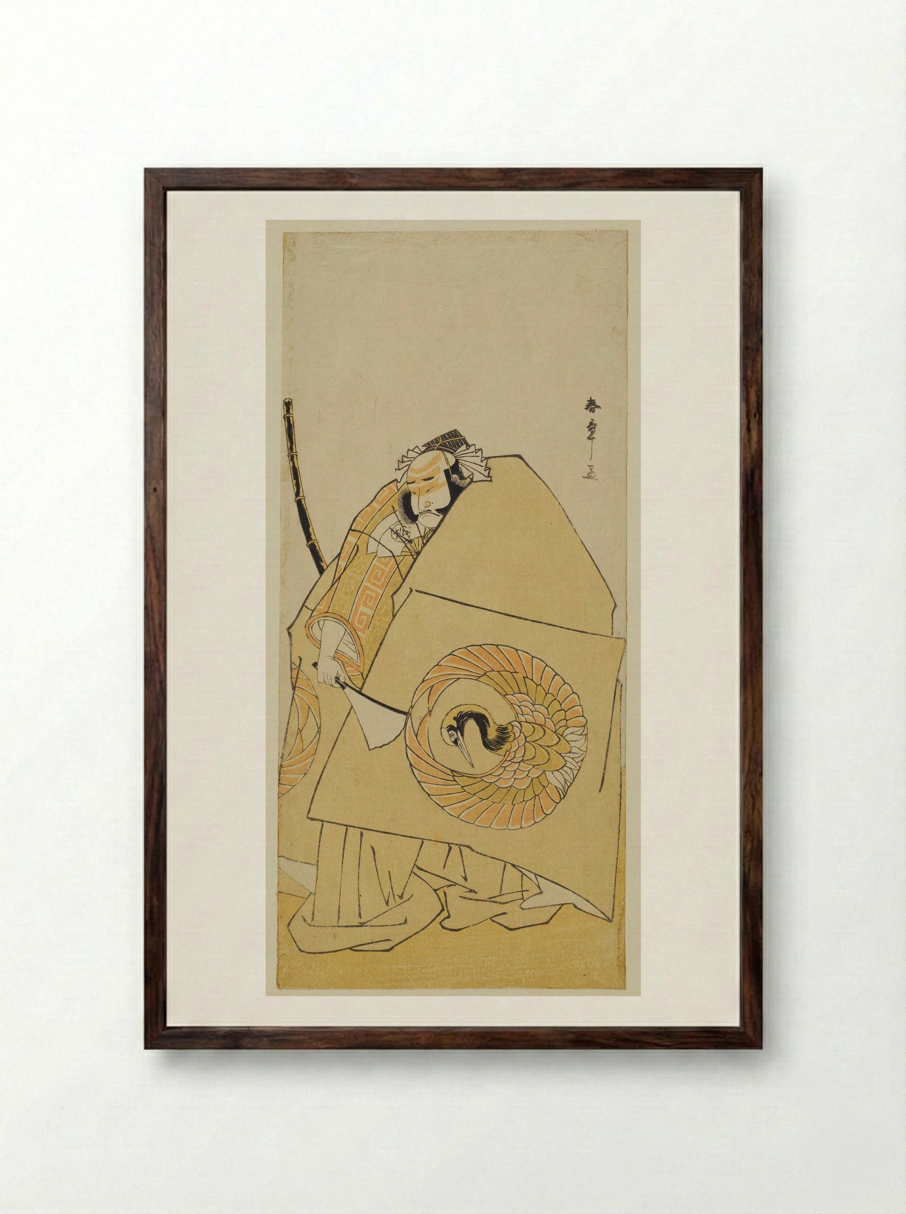 Actor Onoe Matsusuke I as Asahina - Katsukawa Shunshō - Framed Print Dark Wood