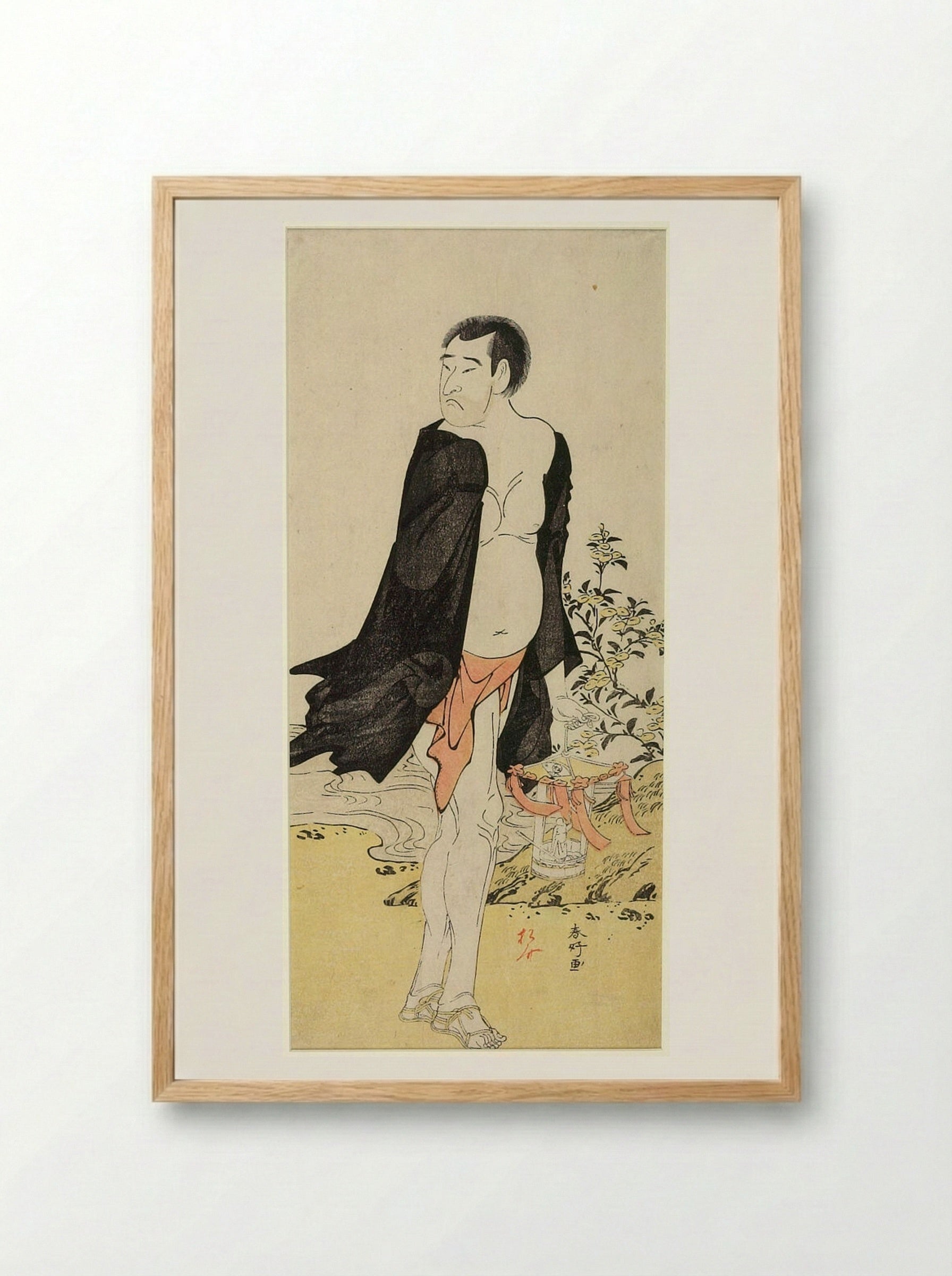 Actor Onoe Matsusuke as a Priest - Katsukawa Shunkō - Framed Print Wood