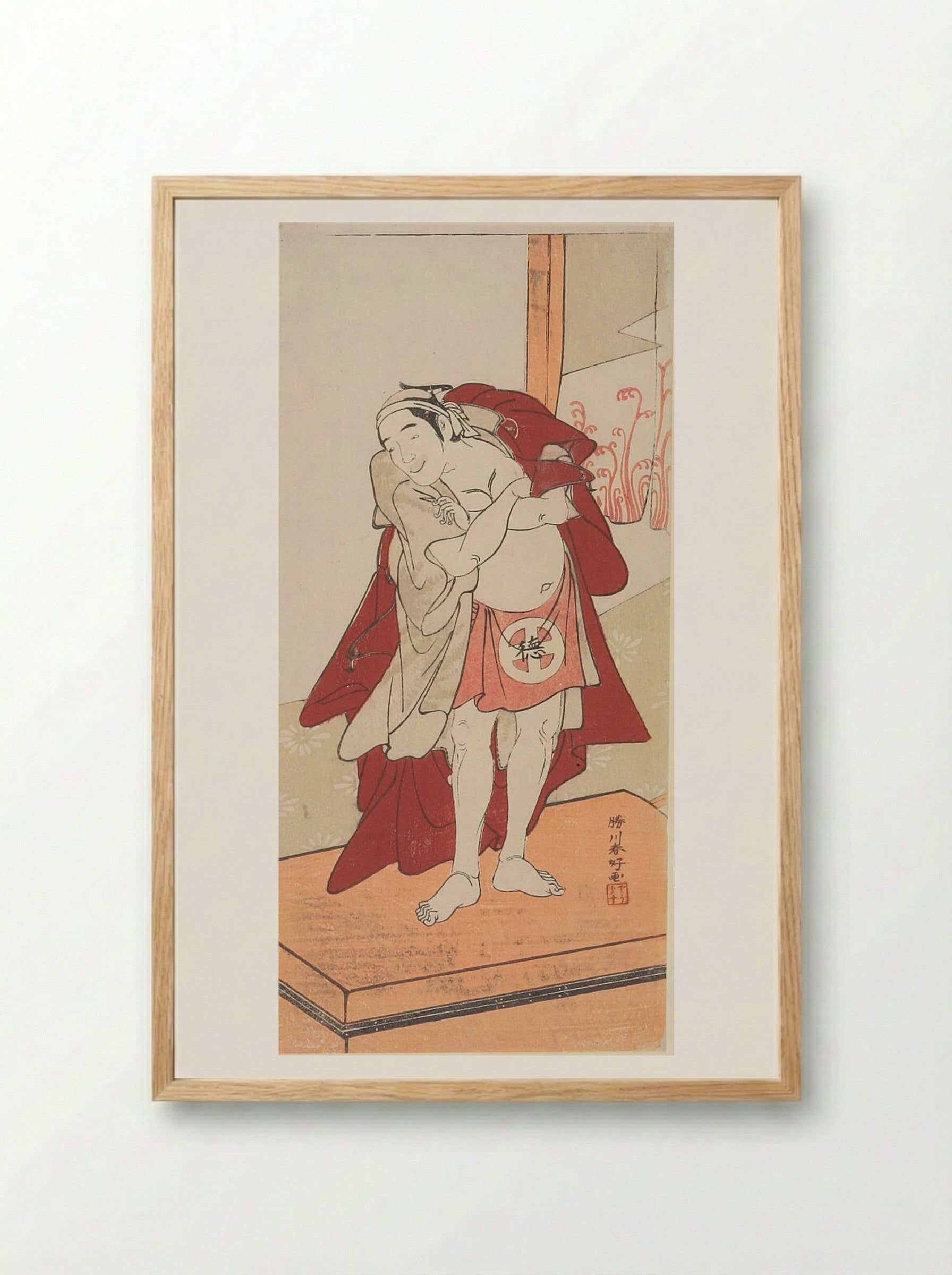 Actor Otani Tokuji as Amakawaya Gihei - Katsukawa Shunkō - Framed Print Wood