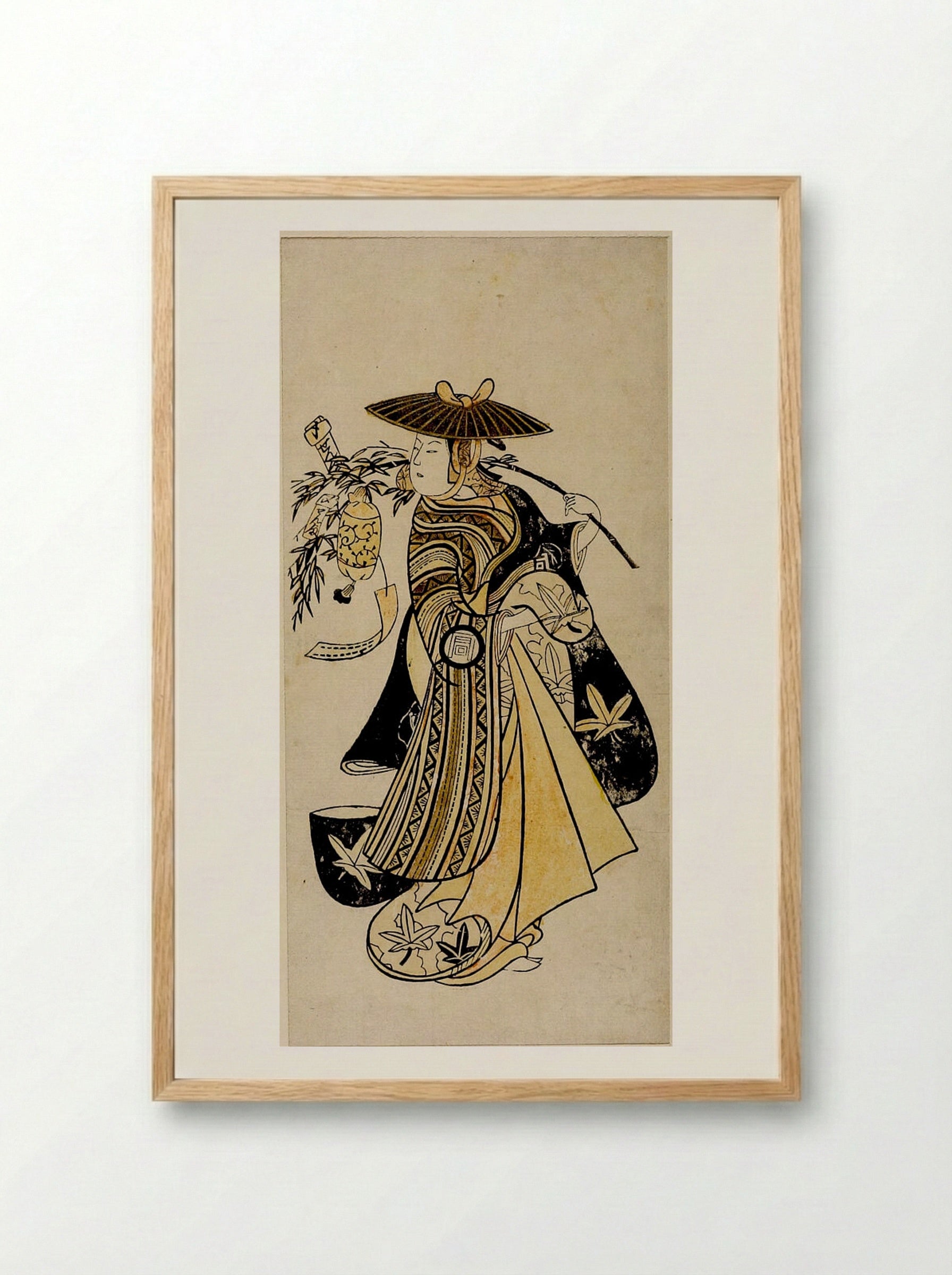 Actor Sanogawa Ichimatsu I - Nishimura Shigenaga - Framed Print Wood