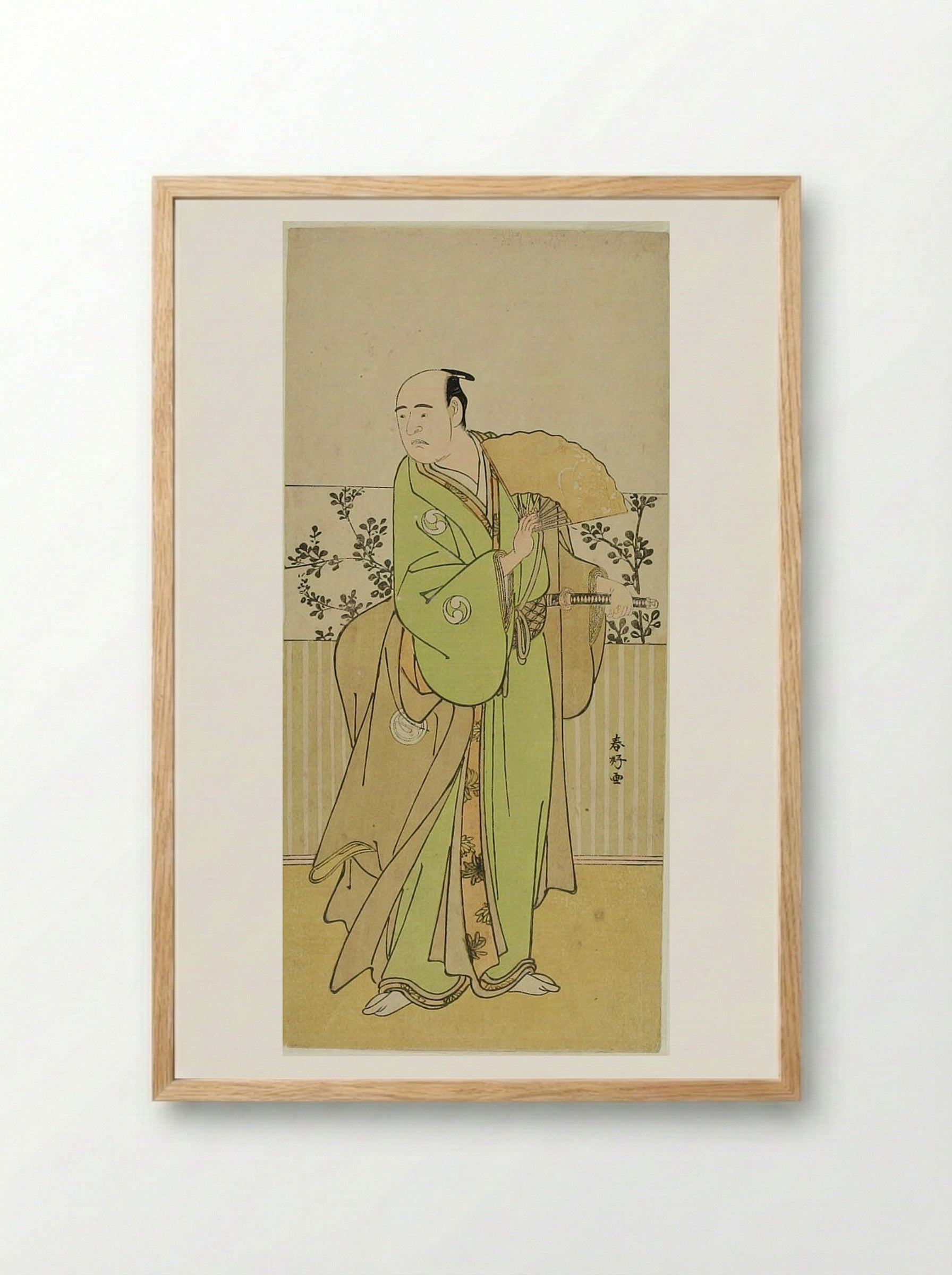 Actor Sawamura Sōjūrō II as Ōishi Kuranosuke - Katsukawa Shunkō - Framed Print Wood