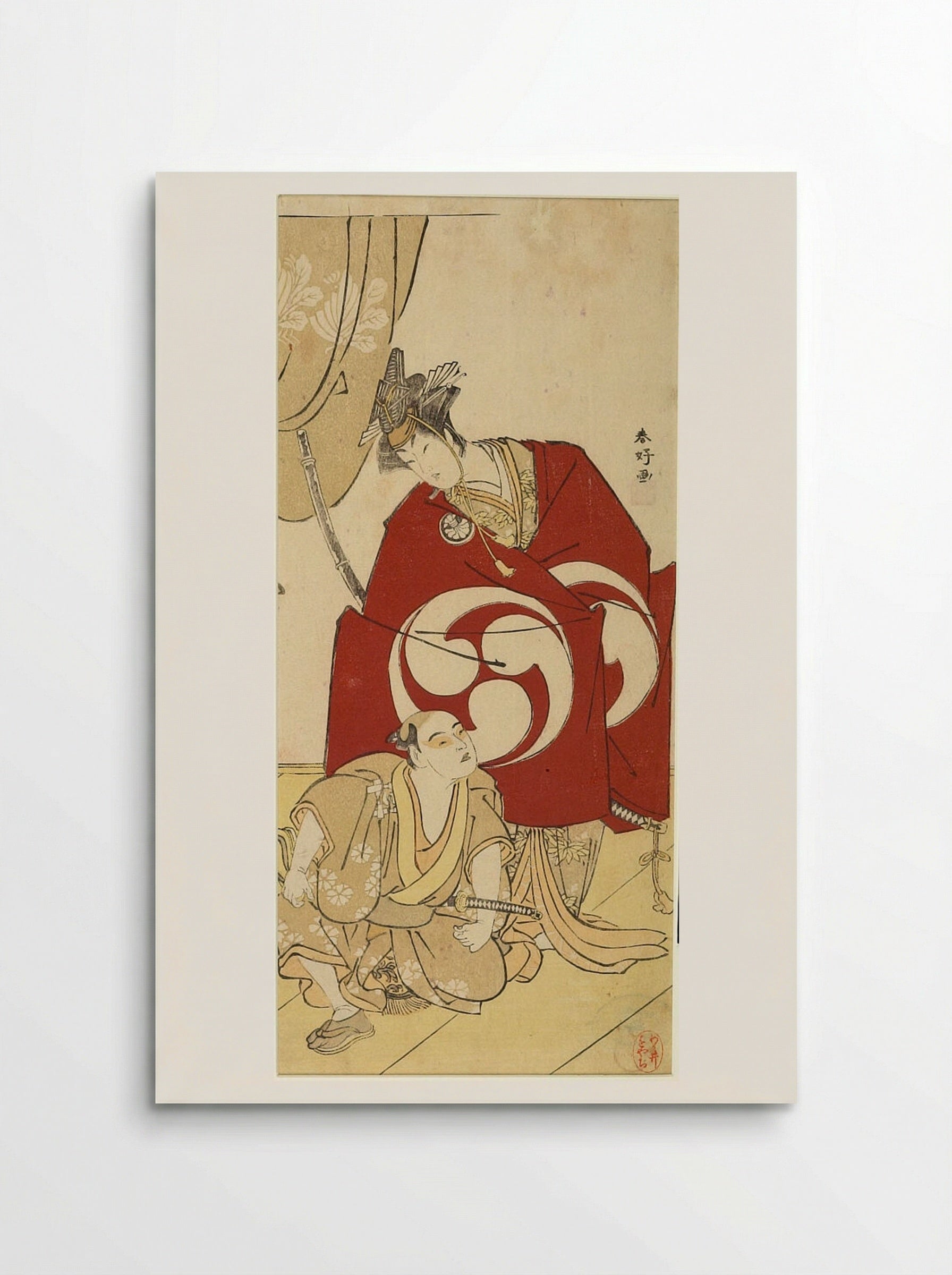 Actor Segawa Kikujirō and Boy Actor - Katsukawa Shunkō - Poster