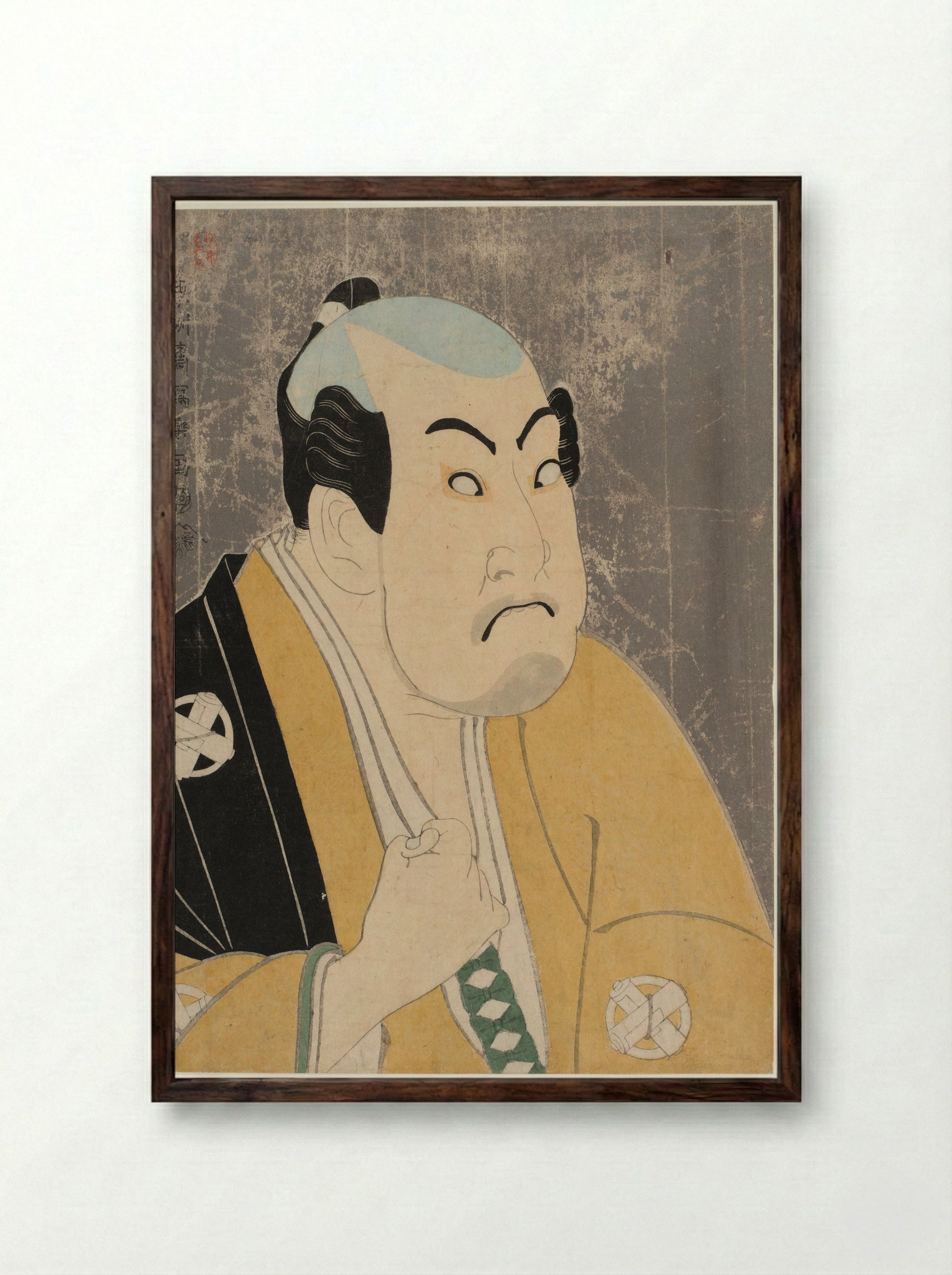 Actor Tanimura Torazō as Washizuka Happeiji - Tōshūsai Sharaku - Framed Print Dark Wood
