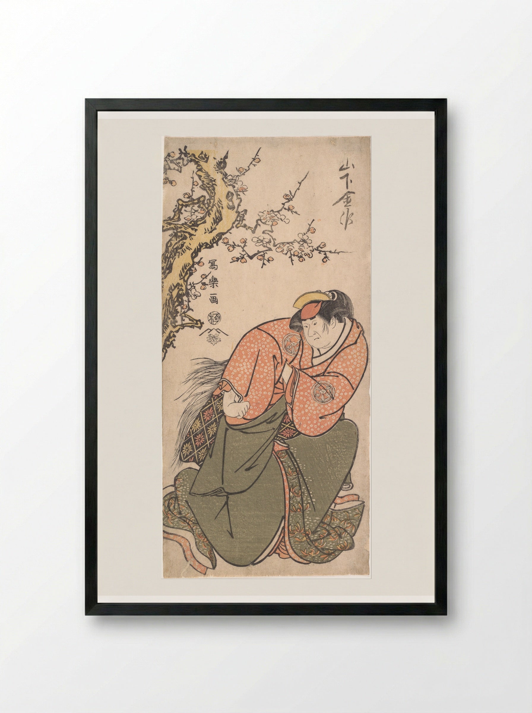 Actor Yamashita Kinsaku II as Sadato's Wife Iwate - Tōshūsai Sharaku - Framed Print Black