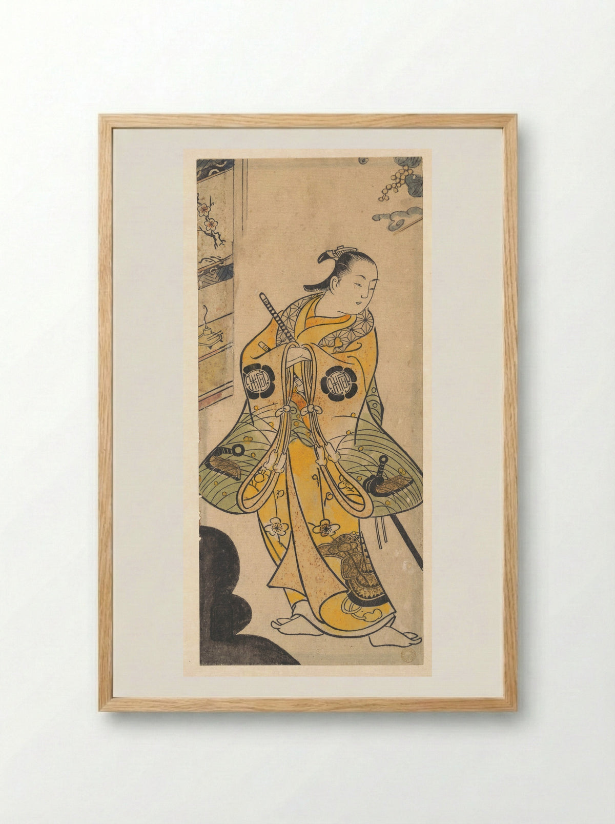 Actor as a Samurai Youth - Torii Kiyotada - Framed Print Wood