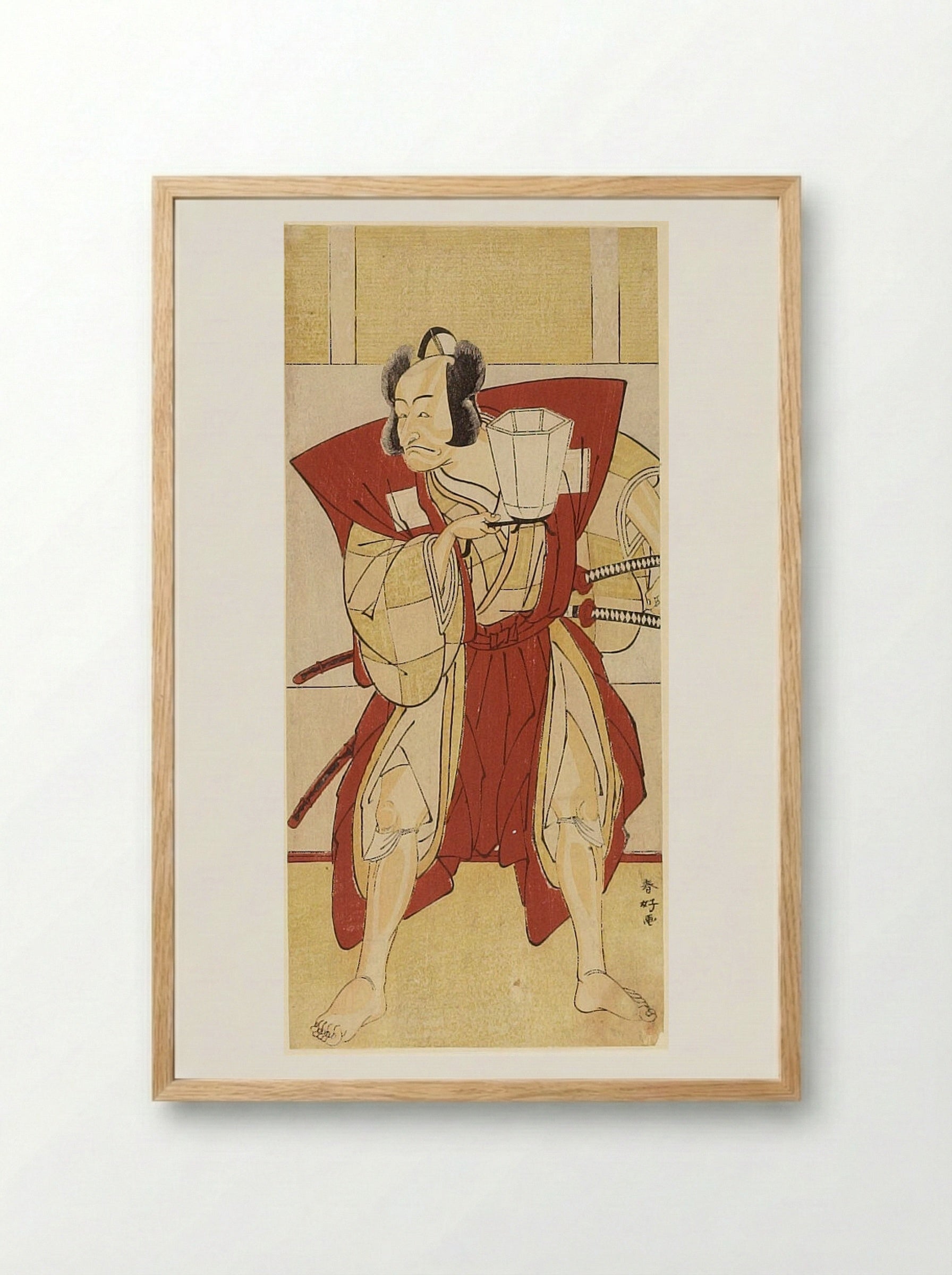 Actor in a Red Hakama - Katsukawa Shunkō - Framed Print Wood