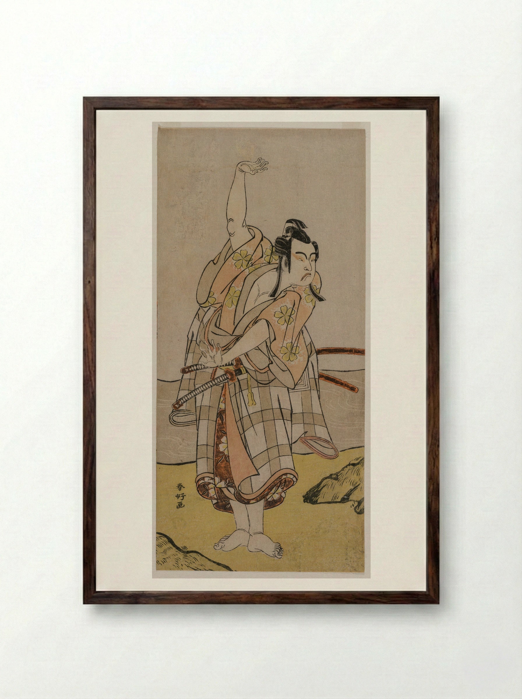 Actor in a Role - Katsukawa Shunkō - Framed Print Dark Wood