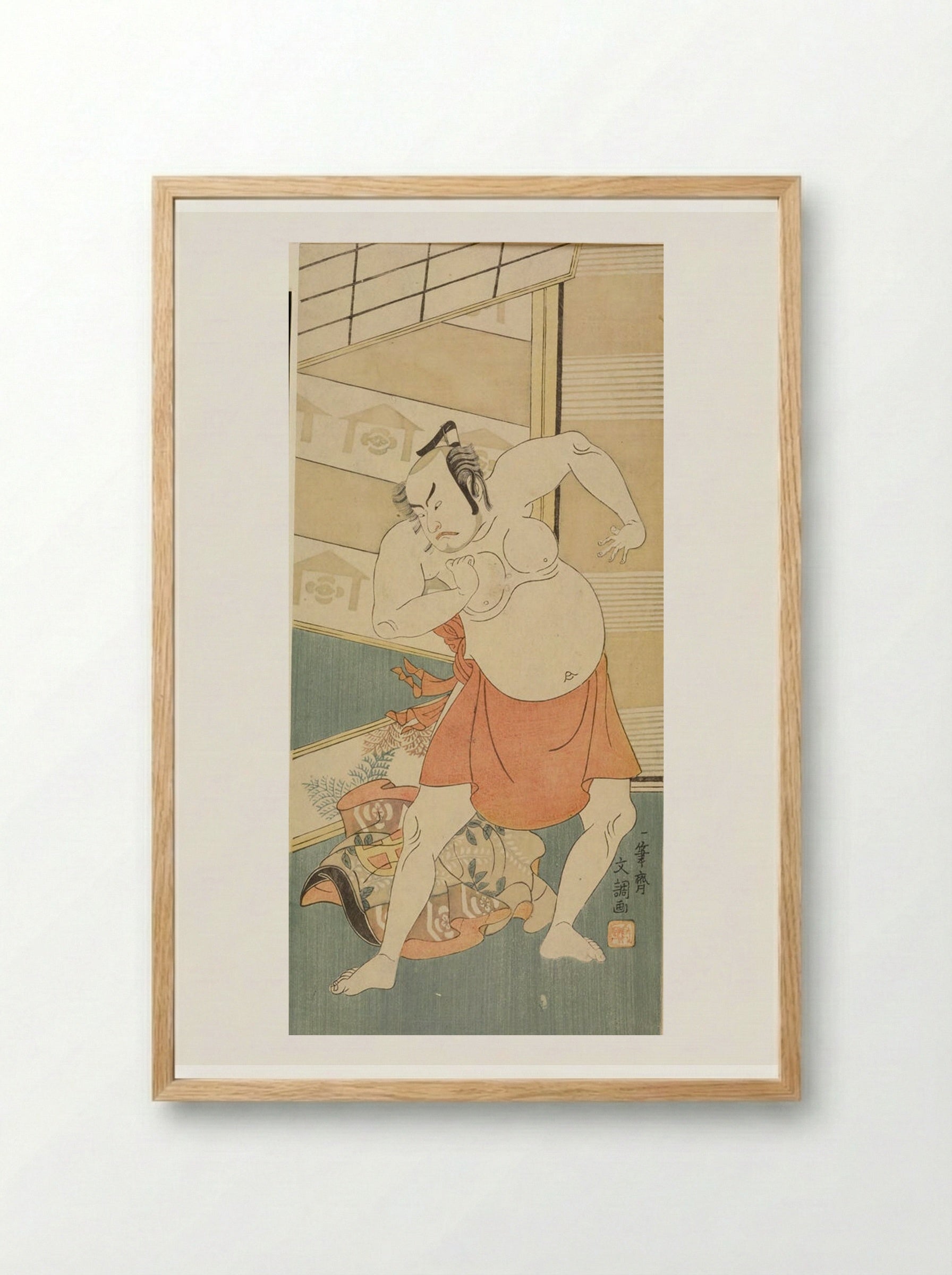 Actor Ōtani Hiroji as Kudō Suketsune - Ippitsusai Bunchō - Framed Print Wood