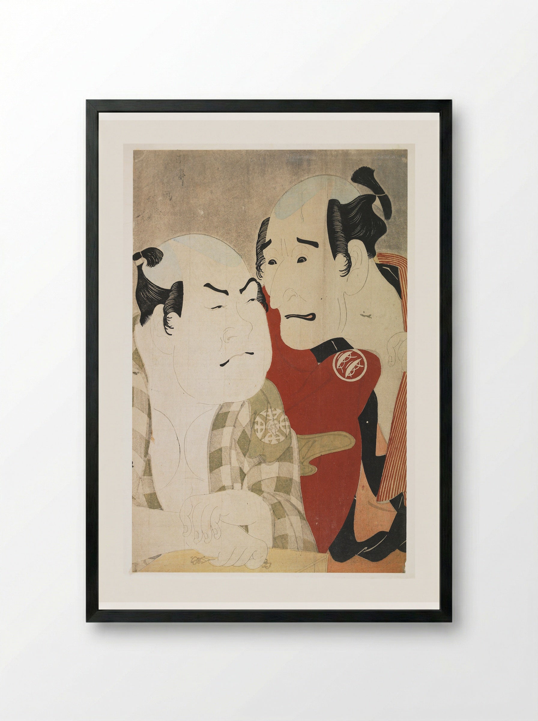 Actors Nakajima Wadaemon and Nakamura Konozō - Tōshūsai Sharaku - Framed Print Black