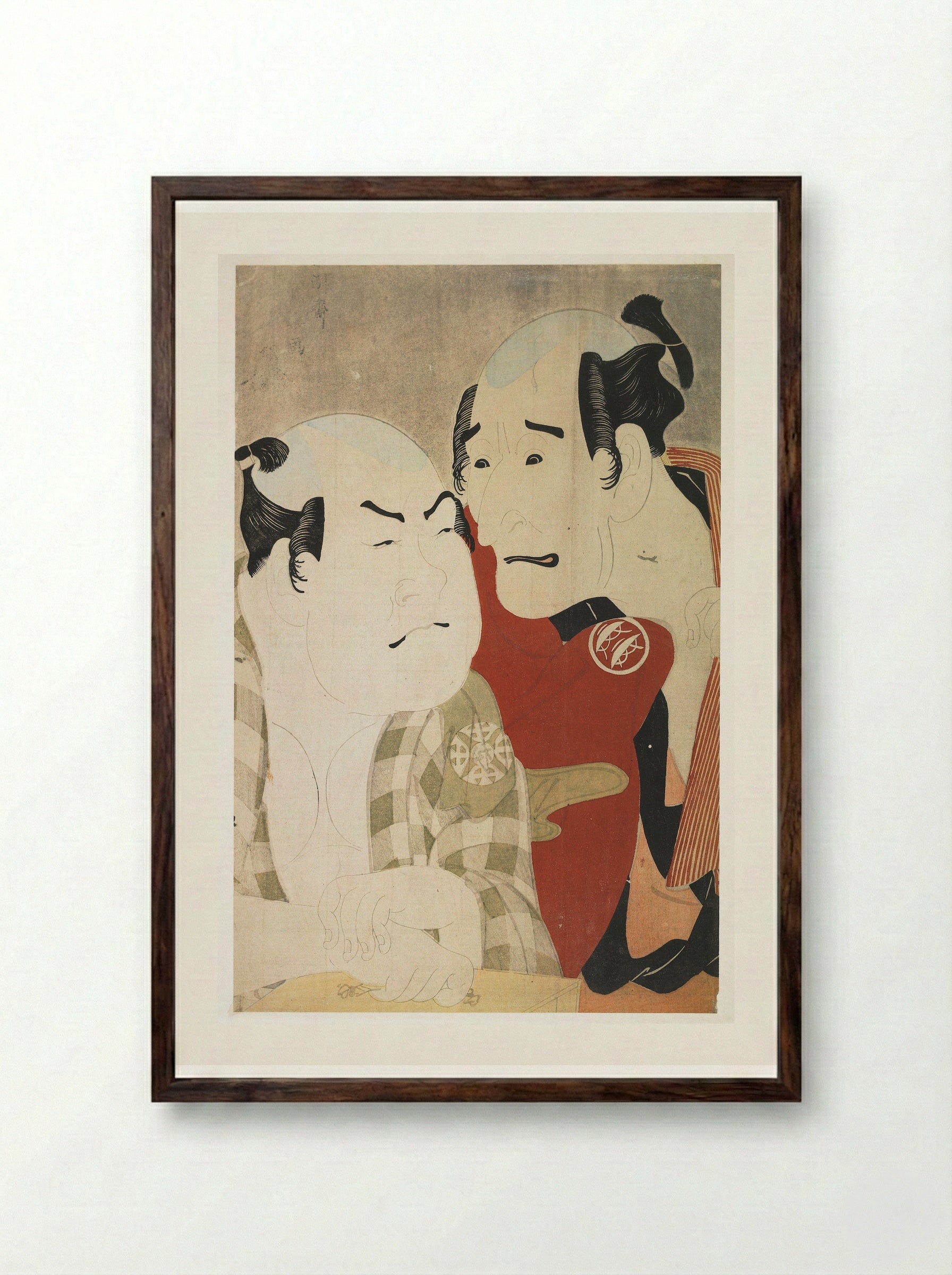 Actors Nakajima Wadaemon and Nakamura Konozō - Tōshūsai Sharaku - Framed Print Dark Wood