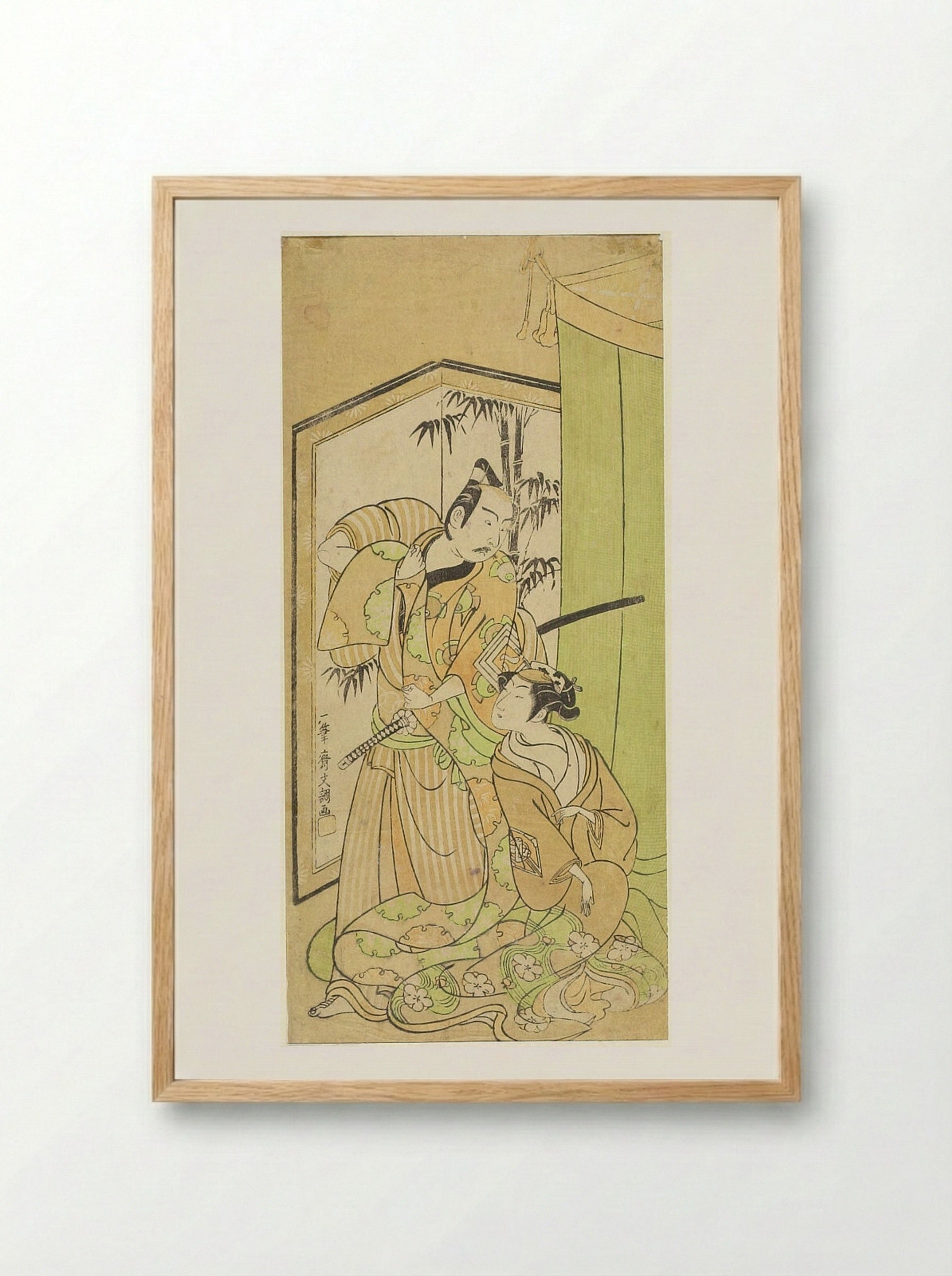 Actors Nakamura Matsue and Ichikawa Yaozō - Ippitsusai Bunchō - Framed Print Wood