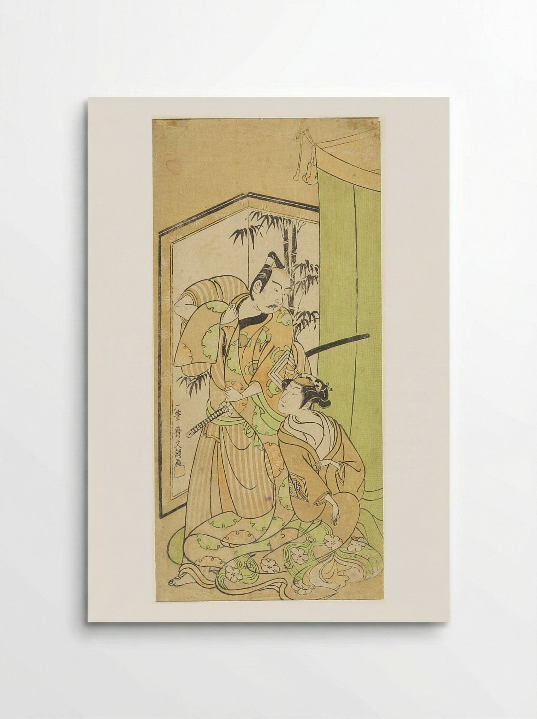 Actors Nakamura Matsue and Ichikawa Yaozō - Ippitsusai Bunchō - Poster