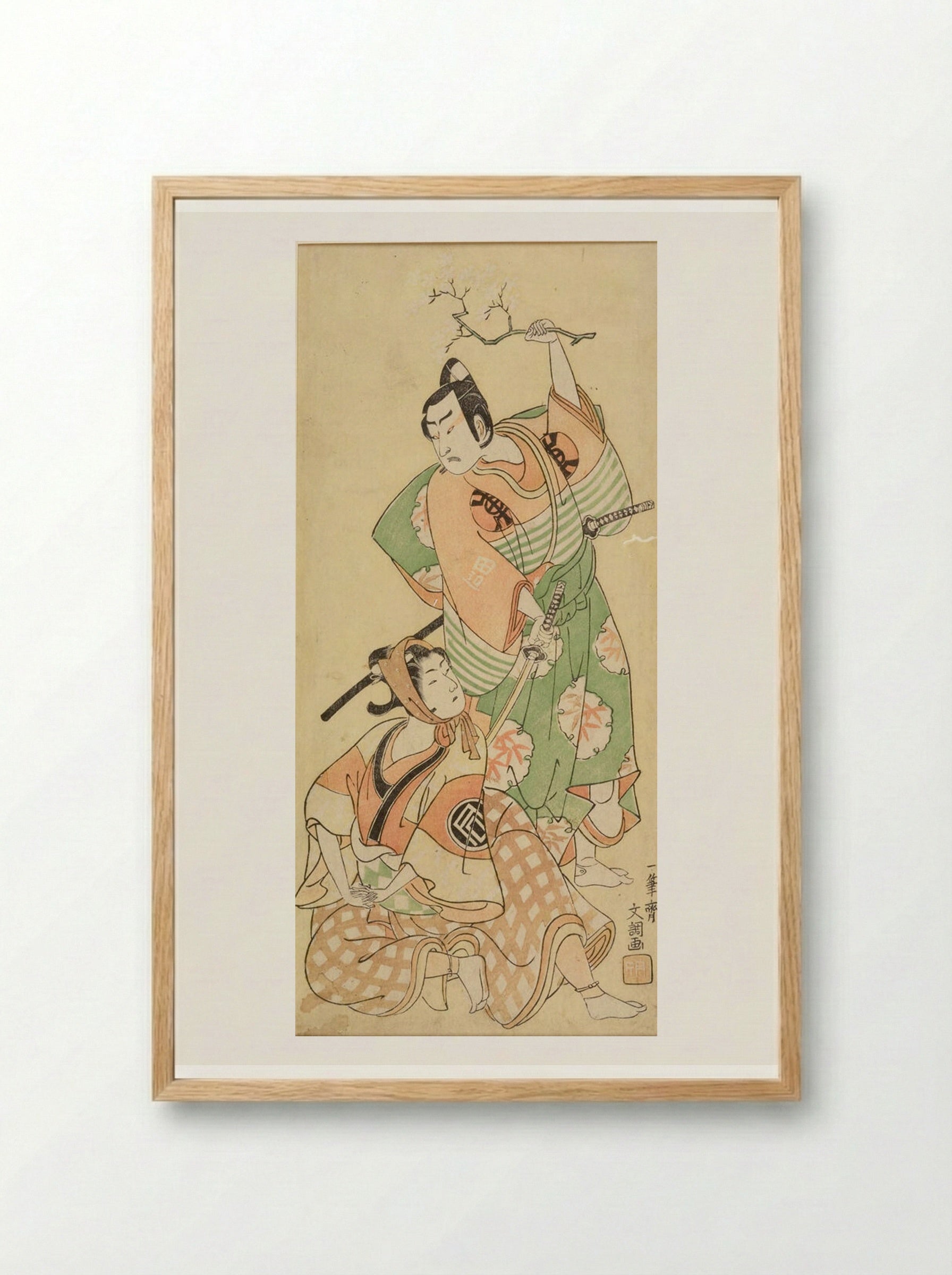 Actors Sanogawa Ichimatsu and Bandō Sanpachi - Ippitsusai Bunchō - Framed Print Wood