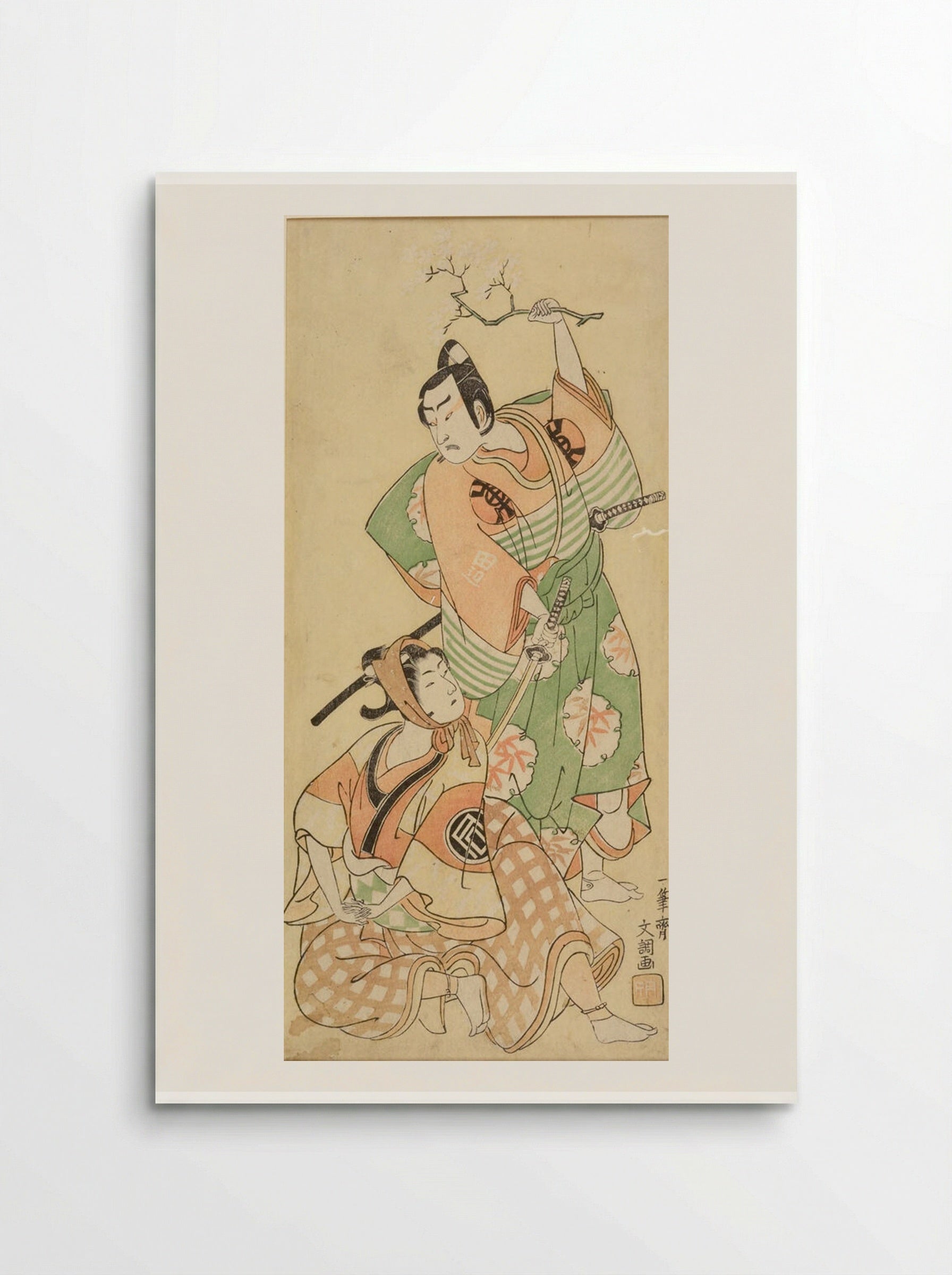 Actors Sanogawa Ichimatsu and Bandō Sanpachi - Ippitsusai Bunchō - Poster