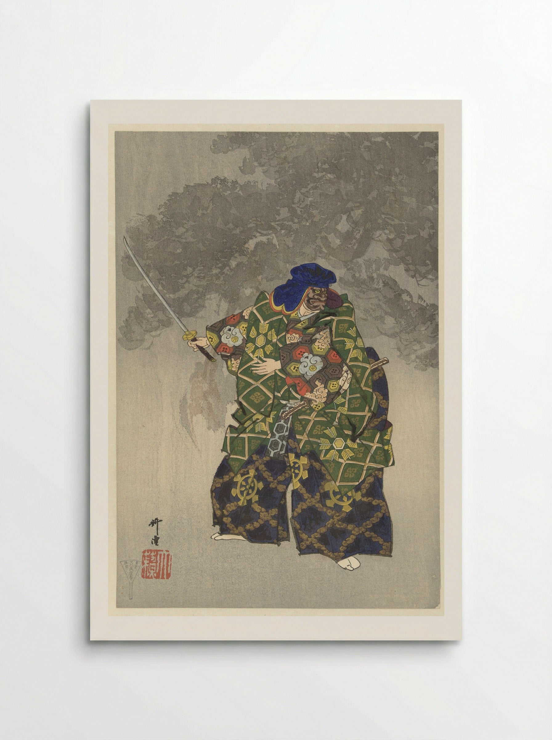 Actors in the Noh Play Eboshiori - Matsuki Heikichi - Poster