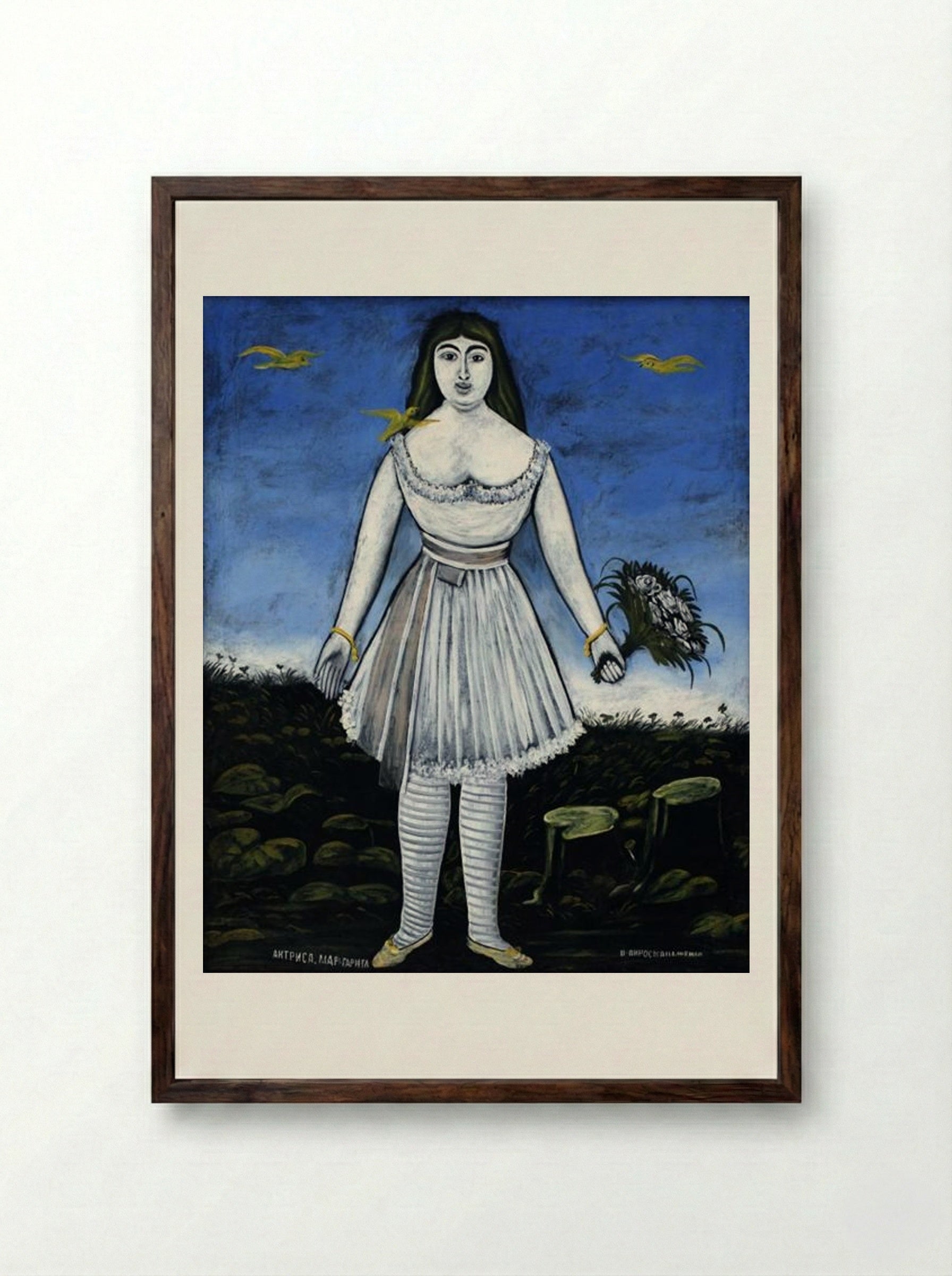 Actress Margarita - Niko Pirosmani - Framed Print Dark Wood