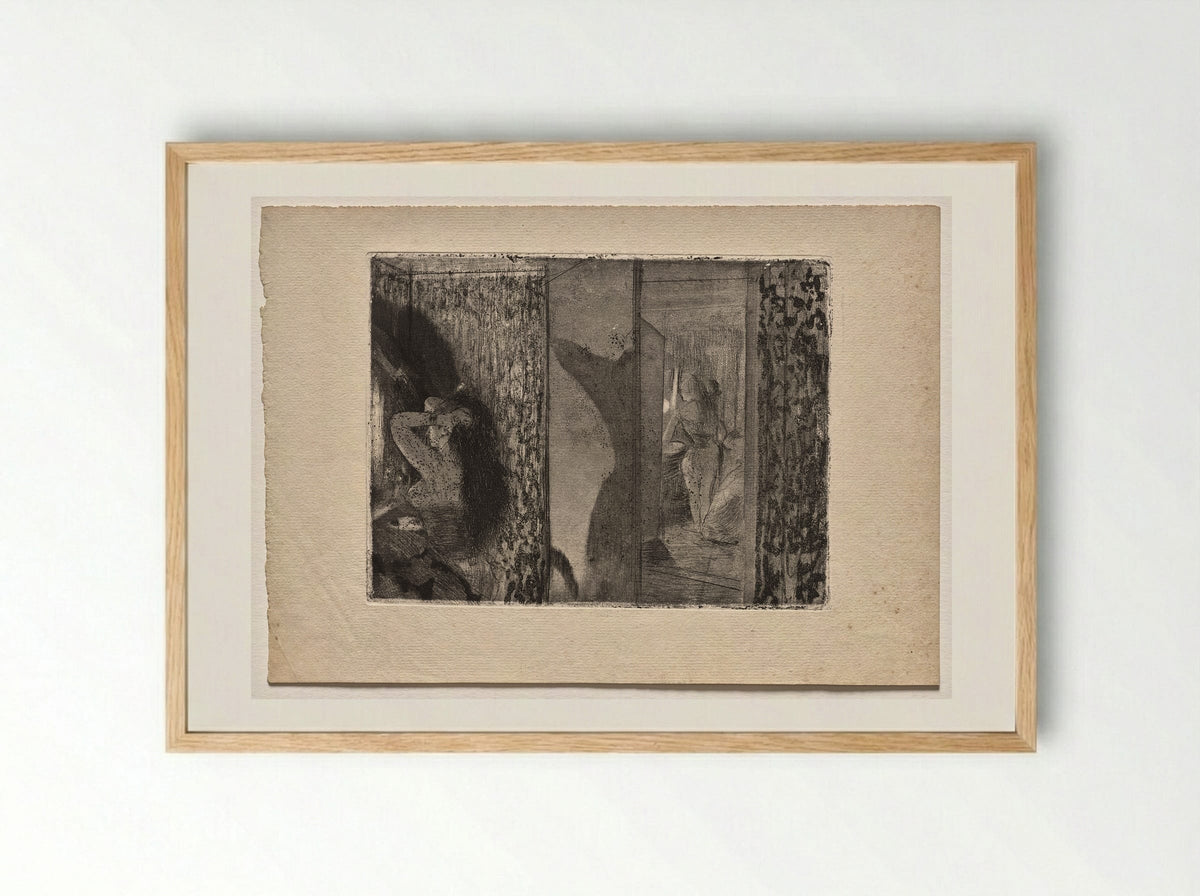 Actresses in Their Dressing Rooms - Edgar Degas - Framed Print Wood