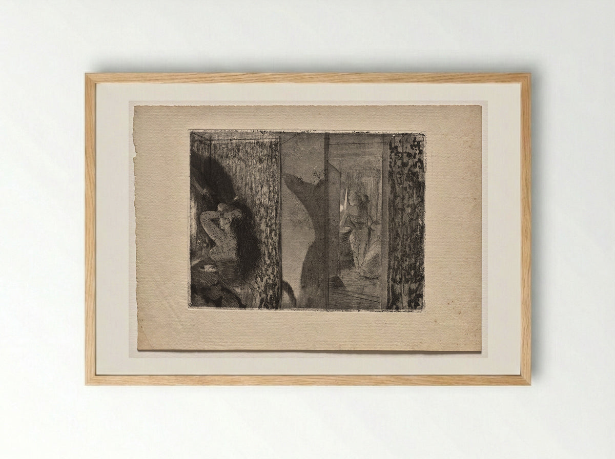 Actresses in Their Dressing Rooms - Edgar Degas - Framed Print Wood