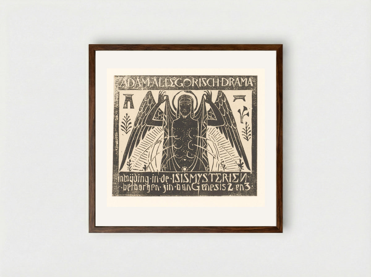 Adam, Allegorisch Drama - Mathieu Lauweriks - Framed Print Dark Wood