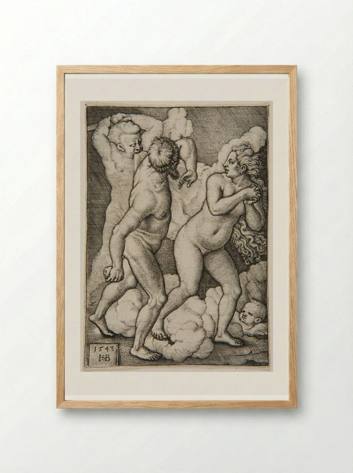 Adam and Eve Driven from Paradise - Sebald Beham - Framed Print Wood