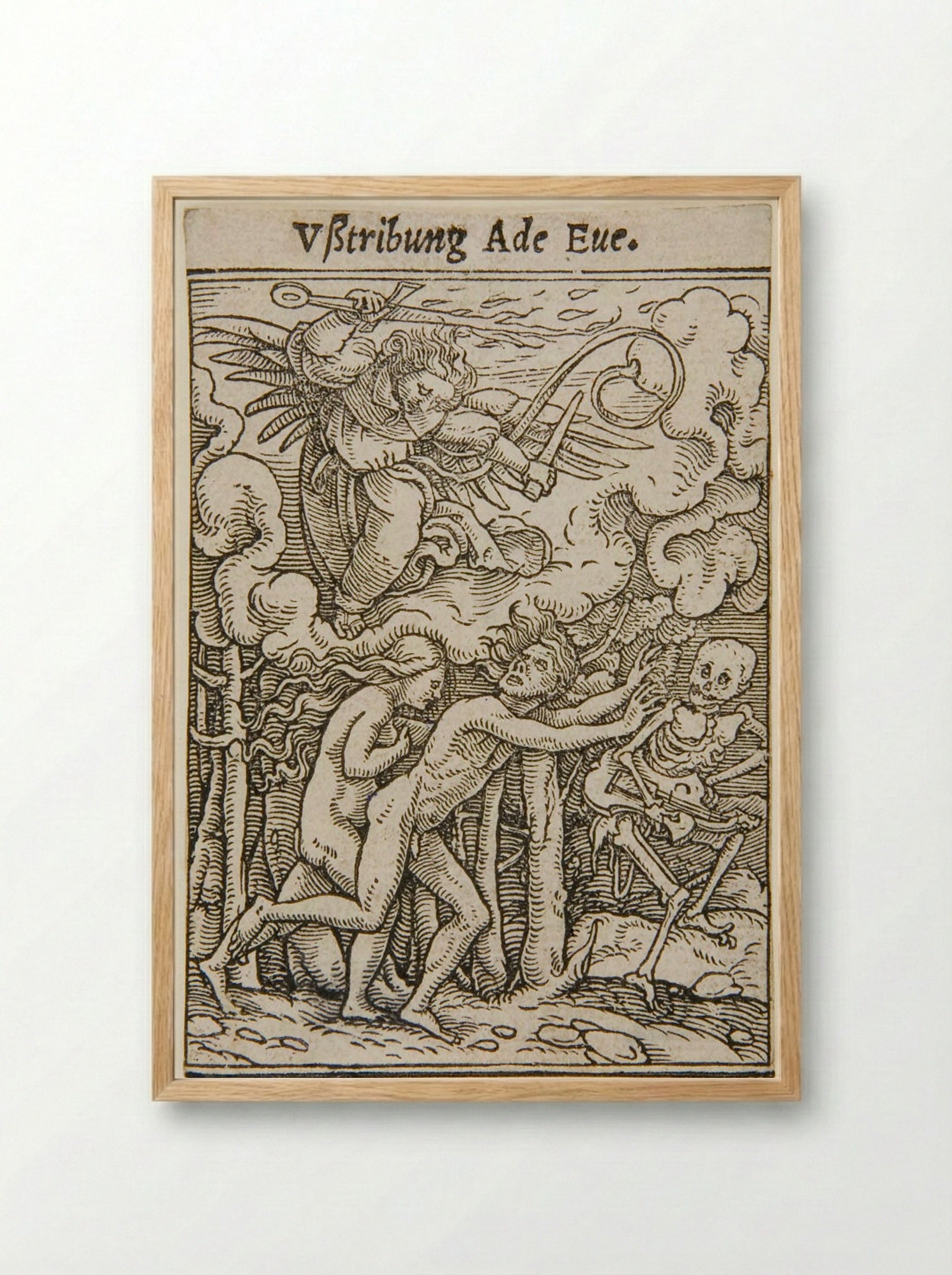 Adam and Eve Expelled from Paradise - Hans Holbein the Younger - Framed Print Wood