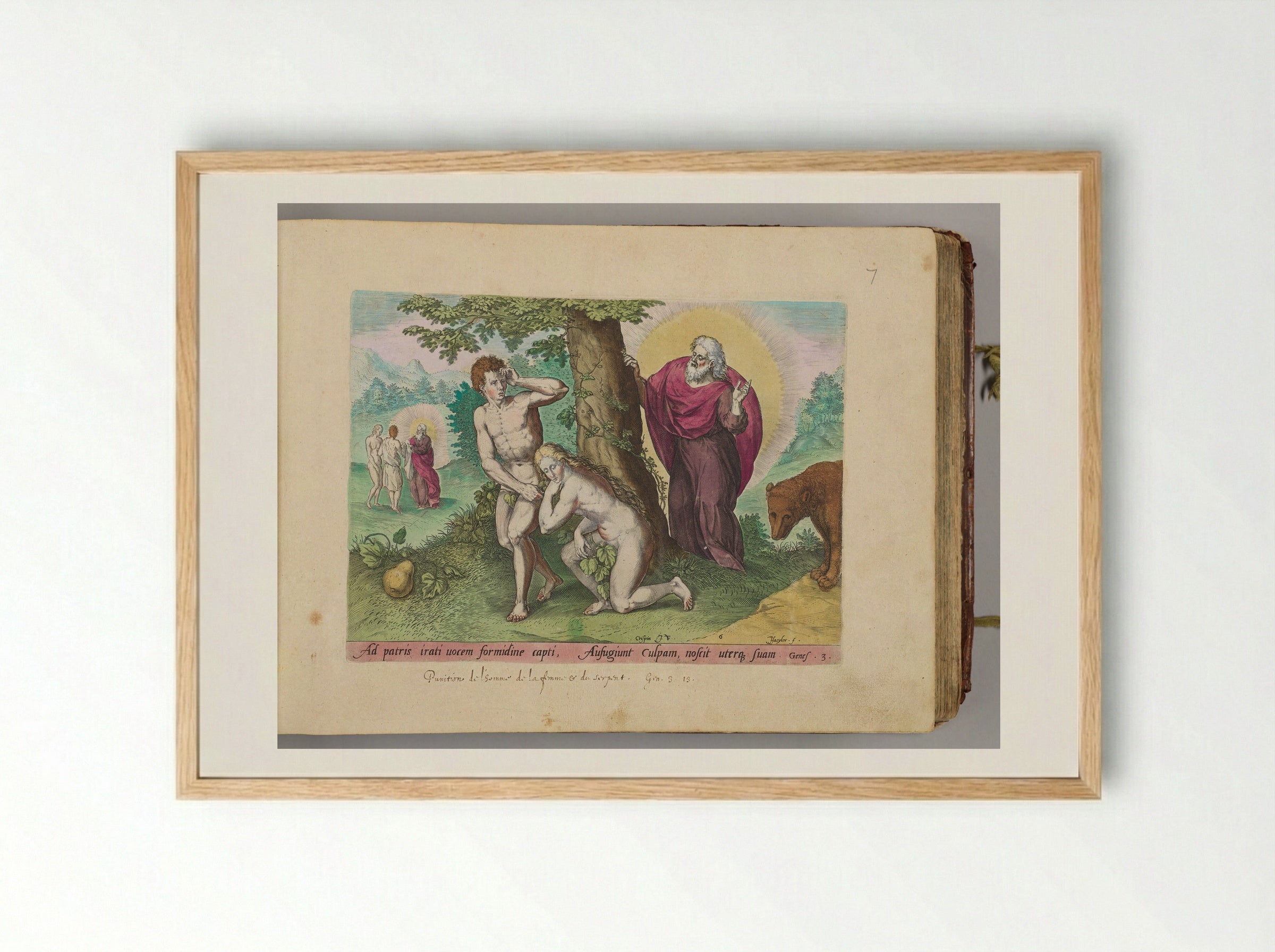 Adam and Eve Hiding Themselves - Johann Sadeler I - Framed Print Wood