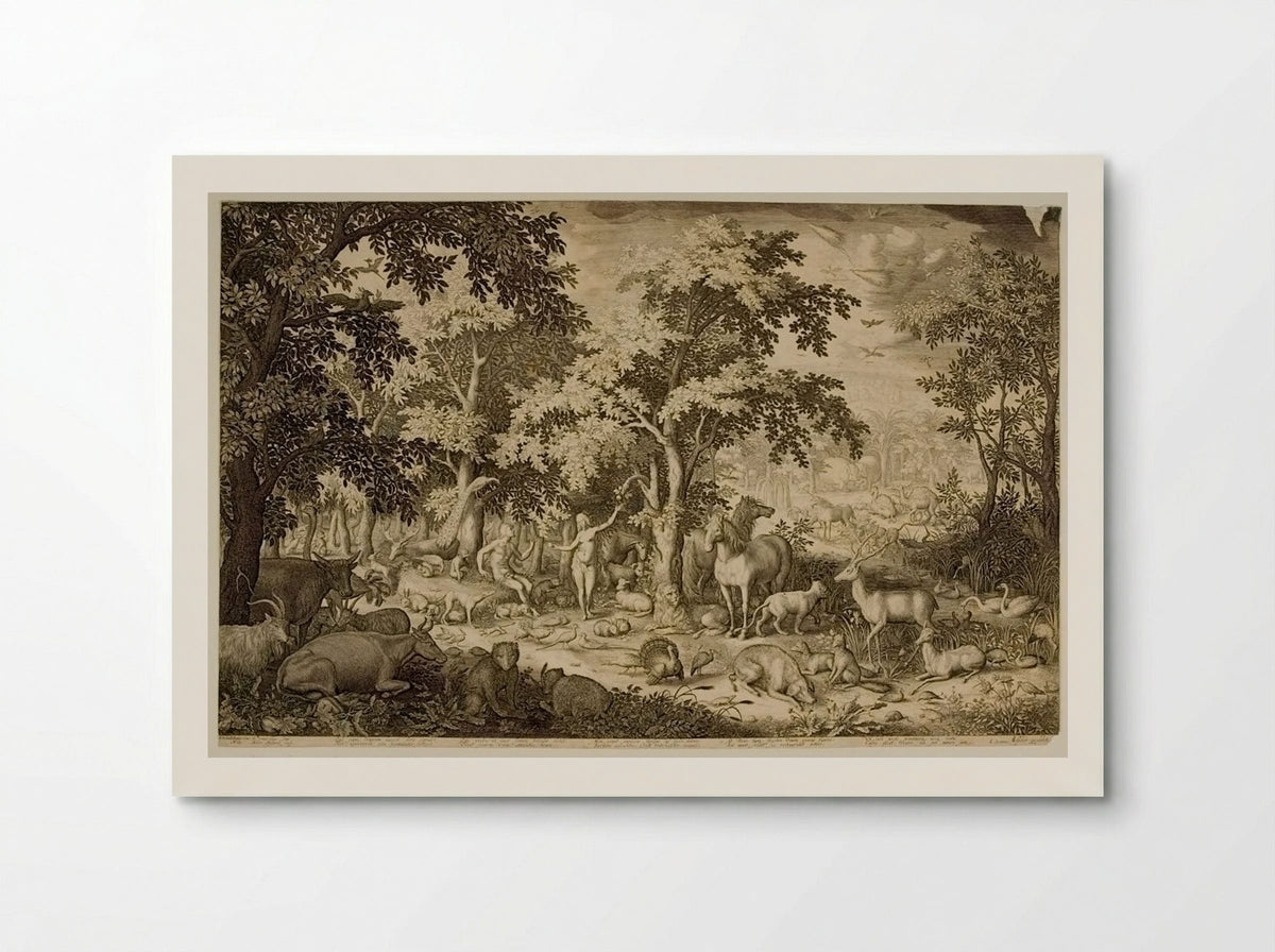 Adam and Eve in the Garden of Eden - Boetius Adamsz. Bolswert - Poster