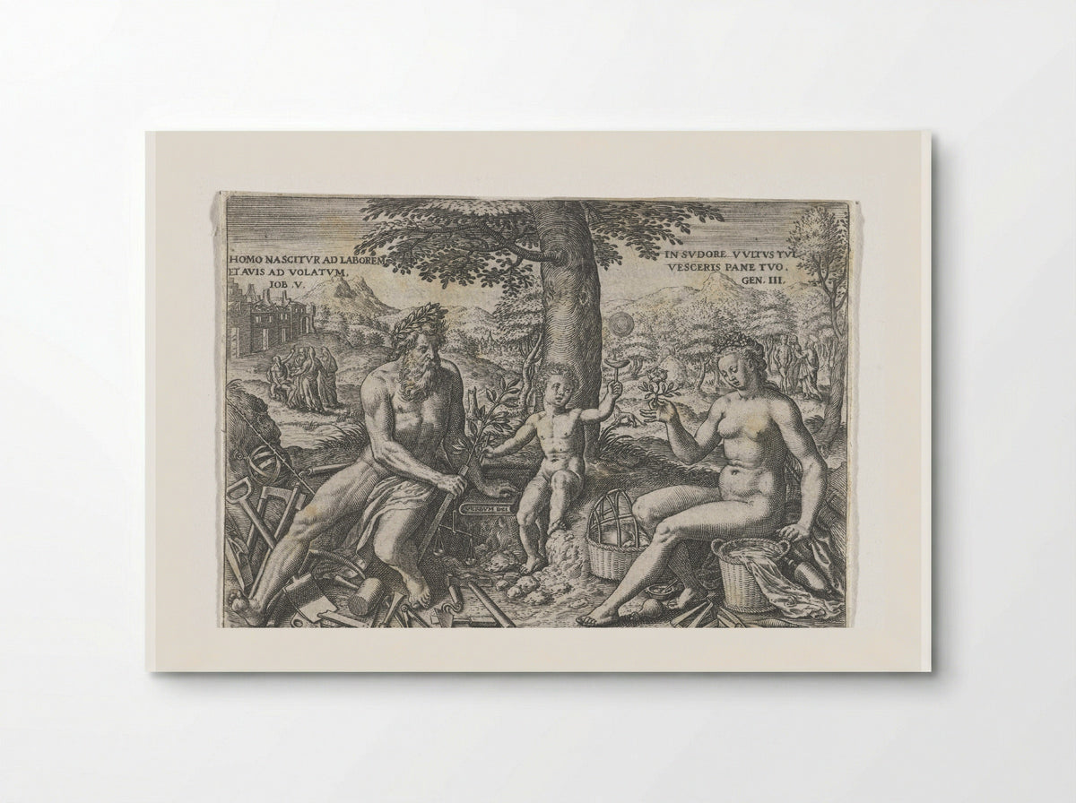 Adam and Eve with the Infant Cain - Theodor de Bry - Poster