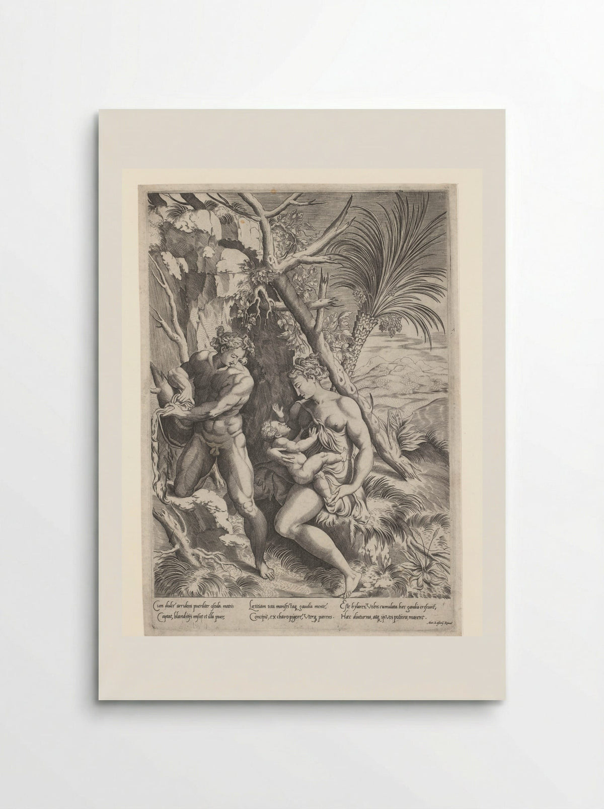 Adam and Eve with their Child - Girolamo Fagiuoli - Poster