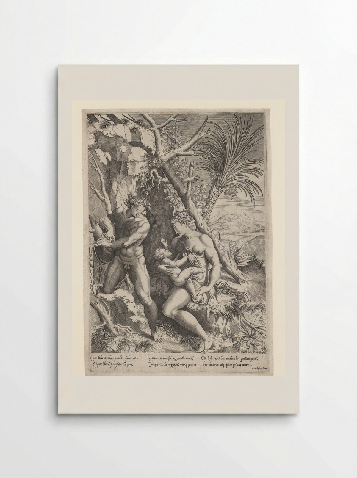 Adam and Eve with their Child - Girolamo Fagiuoli - Poster