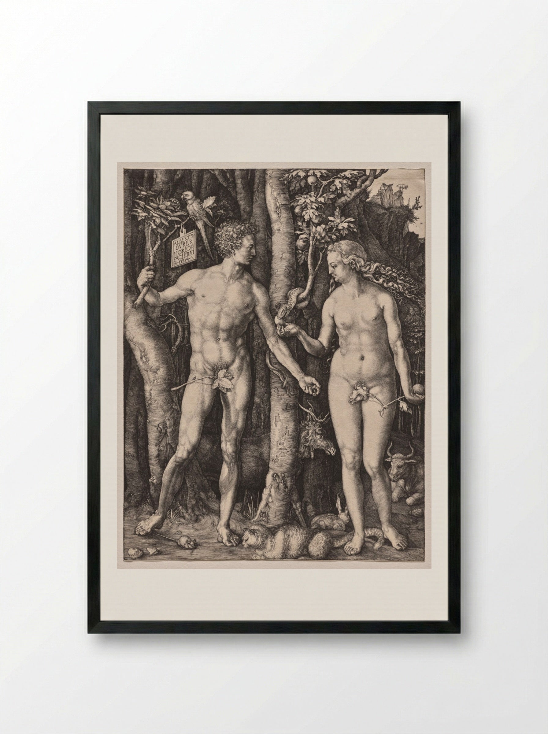 Adam and Eve - Albrecht Dürer - Framed Print Black