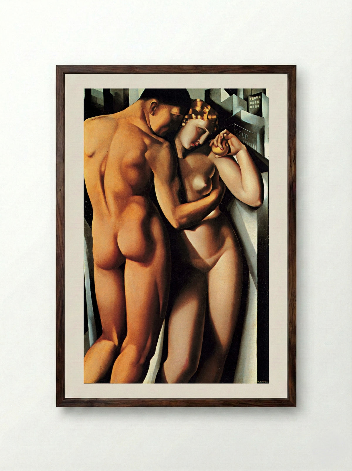 Adam and Eve - Tamara de Lempicka - Framed Print Dark Wood