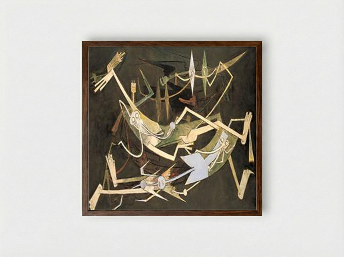 Adam and Eve - Wifredo Lam - Framed Print Dark Wood