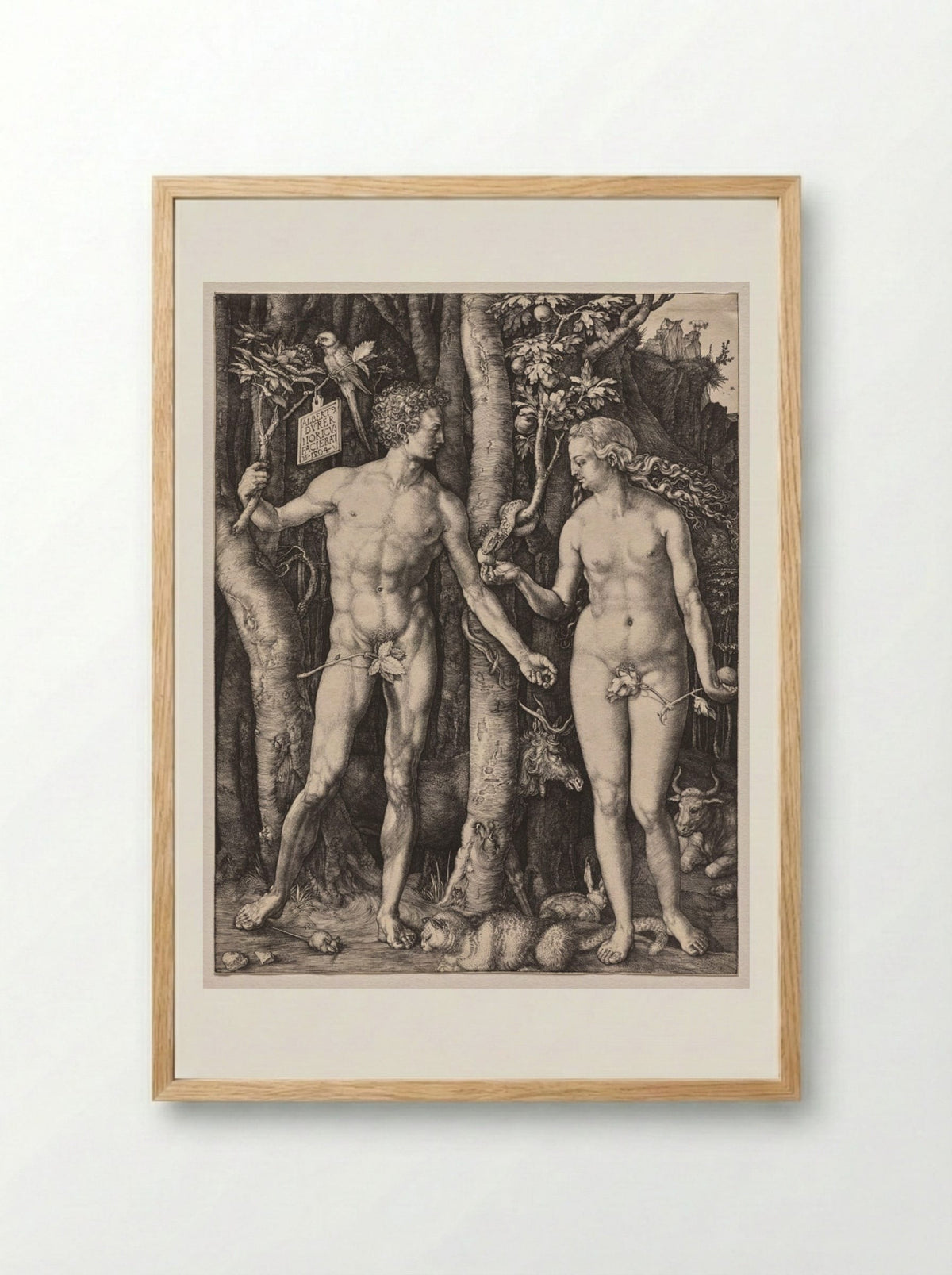 Adam and Eve - Albrecht Dürer - Framed Print Wood