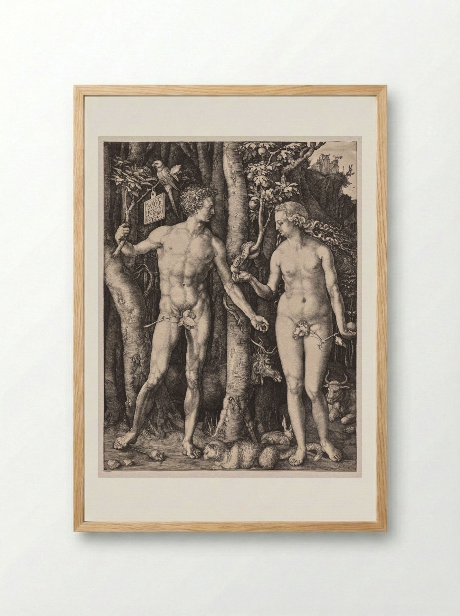 Adam and Eve - Albrecht Dürer - Framed Print Wood