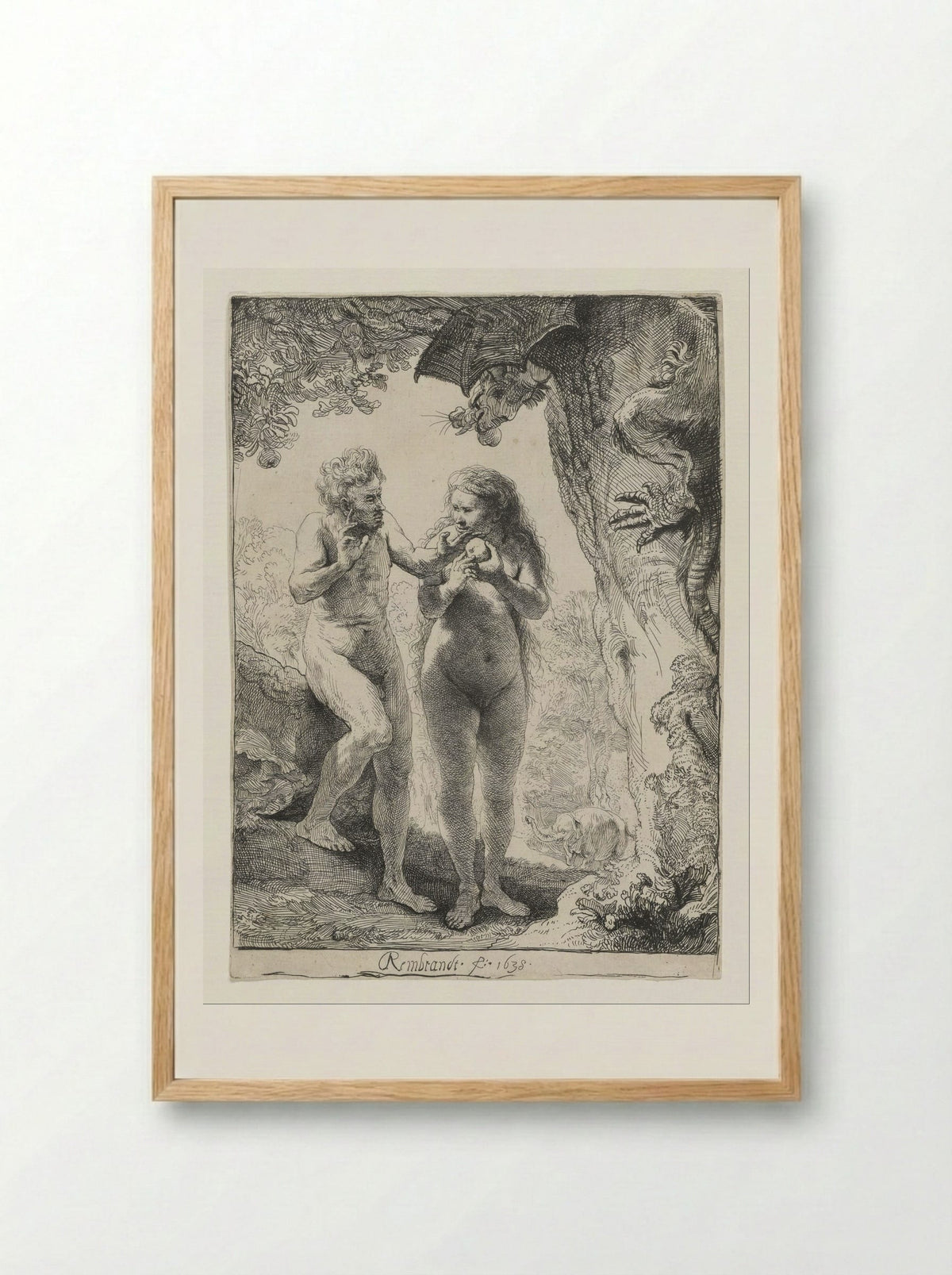 Adam and Eve - Rembrandt Harmensz. van Rijn - Framed Print Wood
