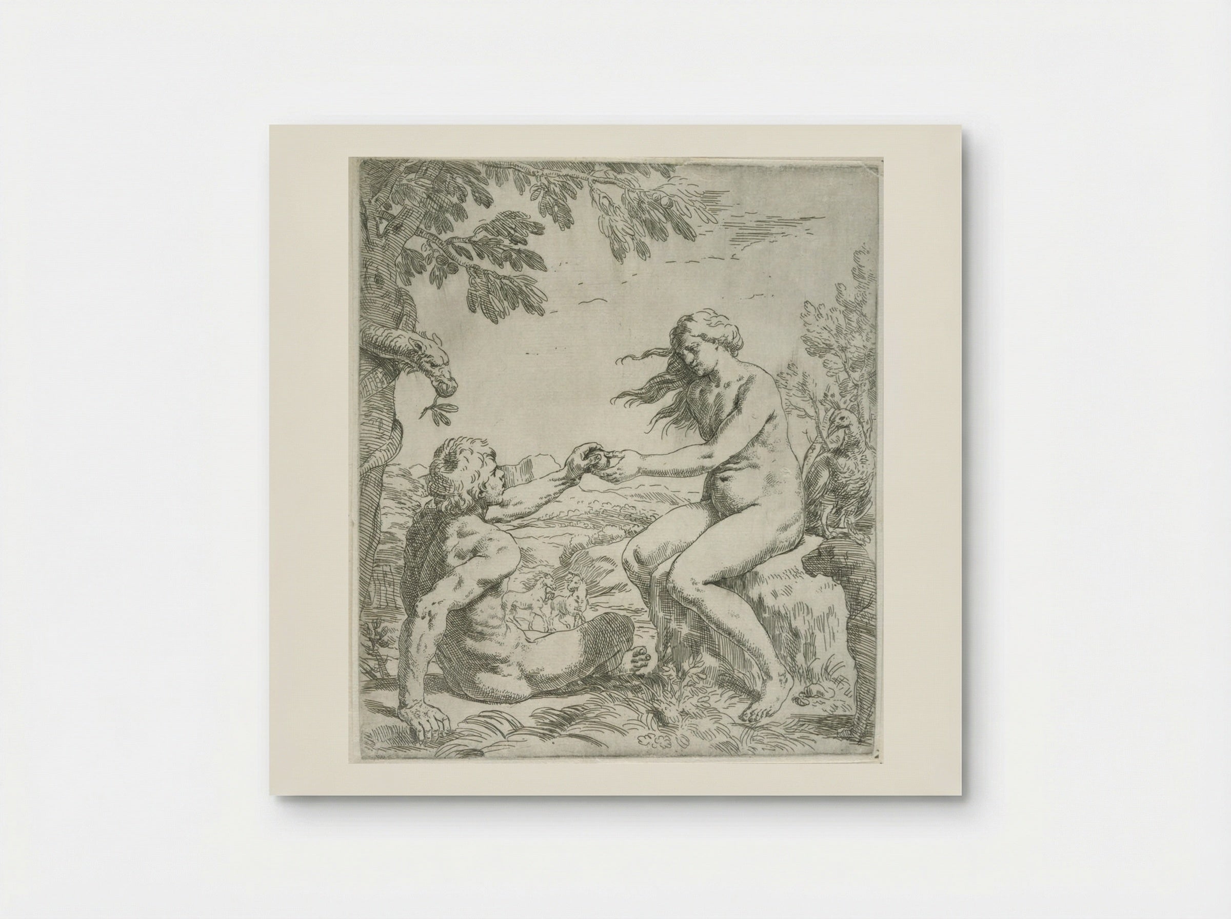 Adam and Eve - Simone Cantarini - Poster