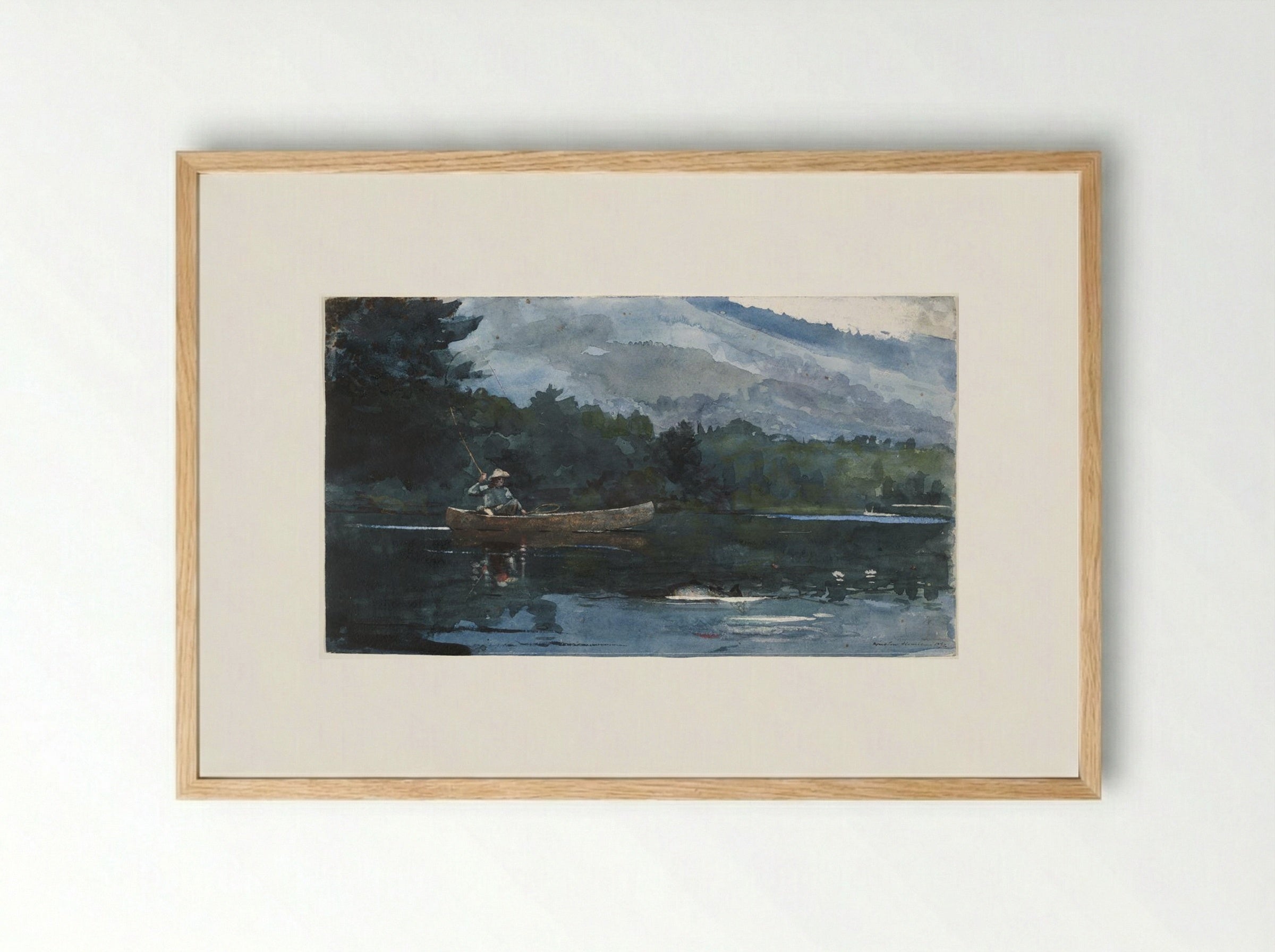 Adirondack Lake (Blue Monday) - Winslow Homer - Framed Print Wood