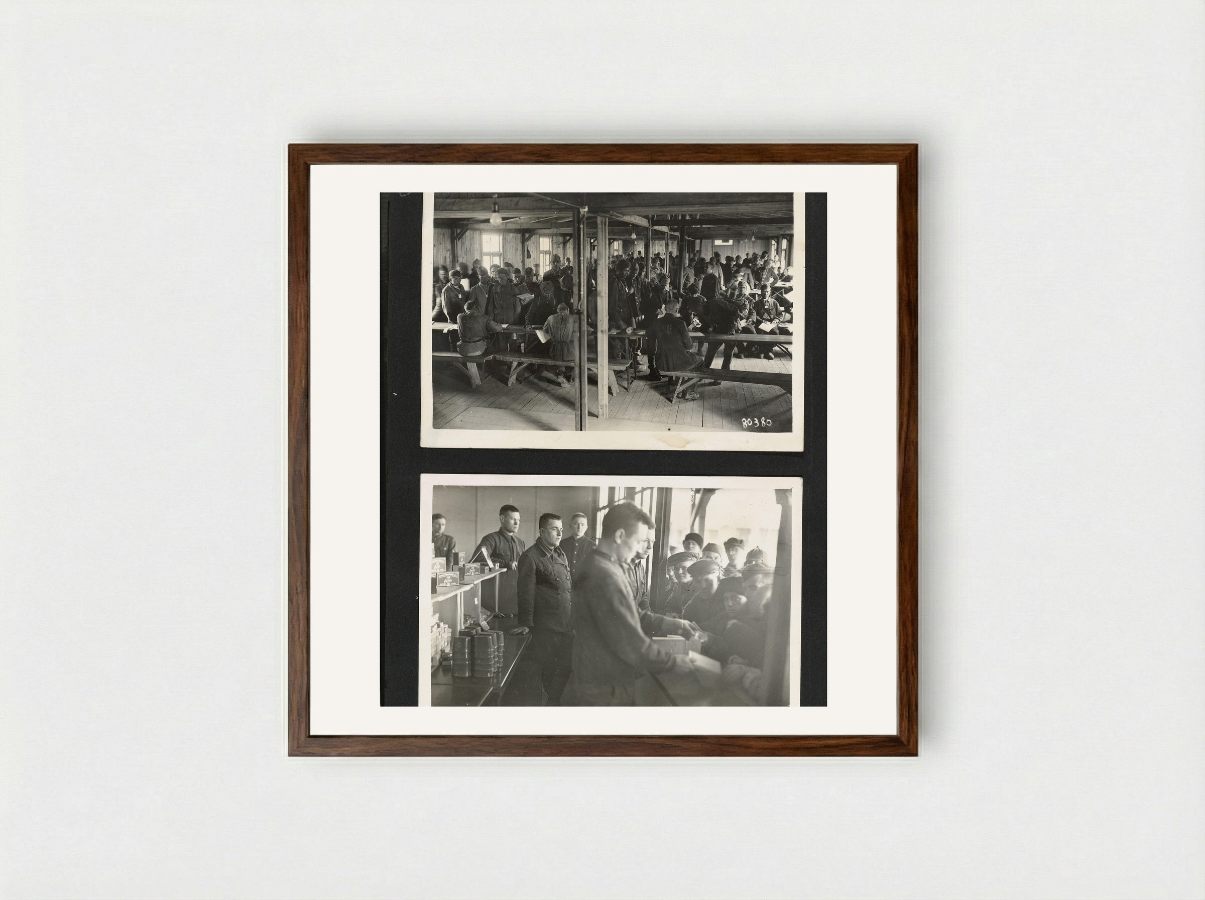Administratieruimte en kampwinkel - Dick W.B. van Maarseveen - Framed Print Dark Wood