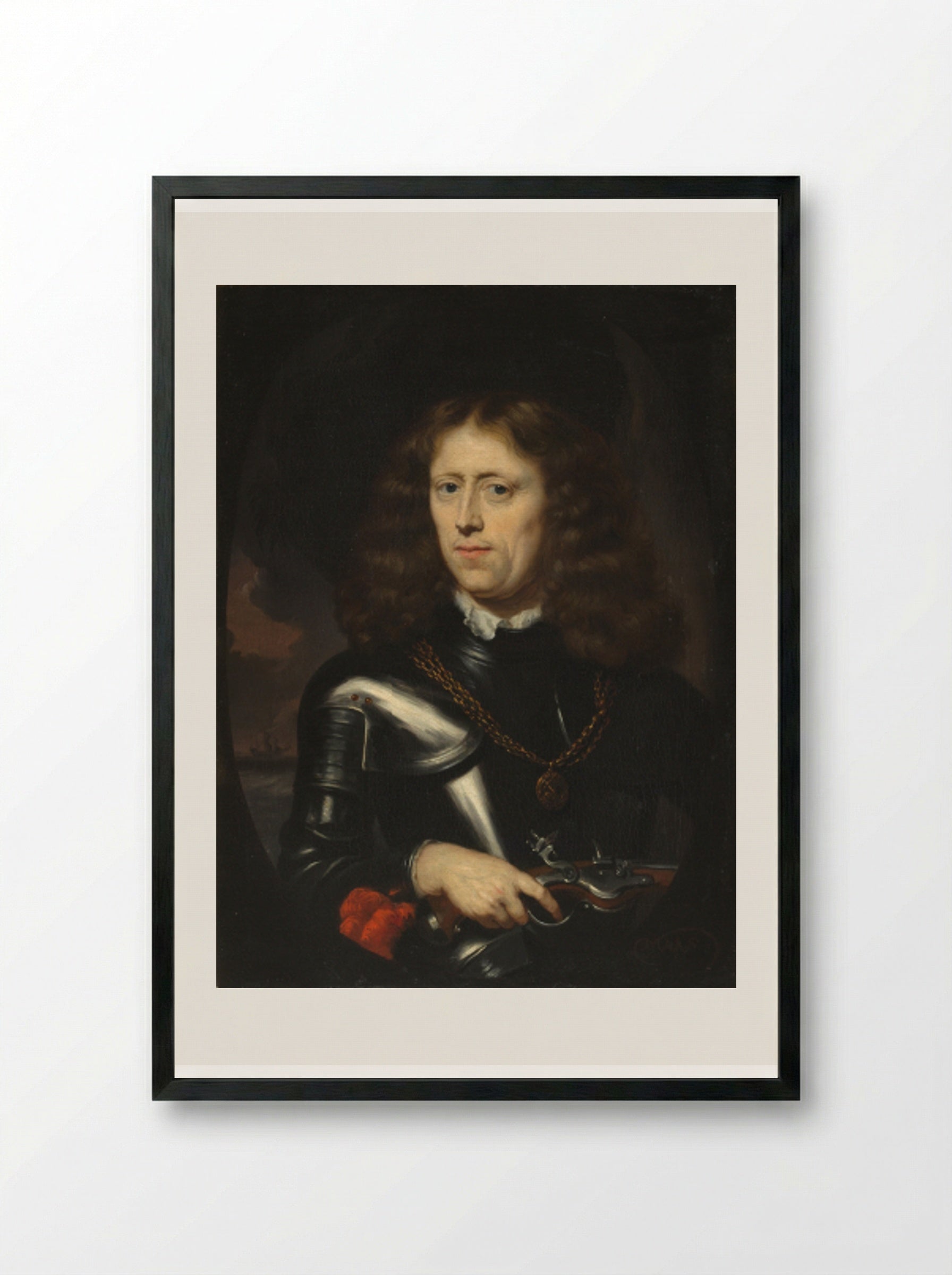 Admiral Jacob Binkes - Nicolaes Maes - Framed Print Black