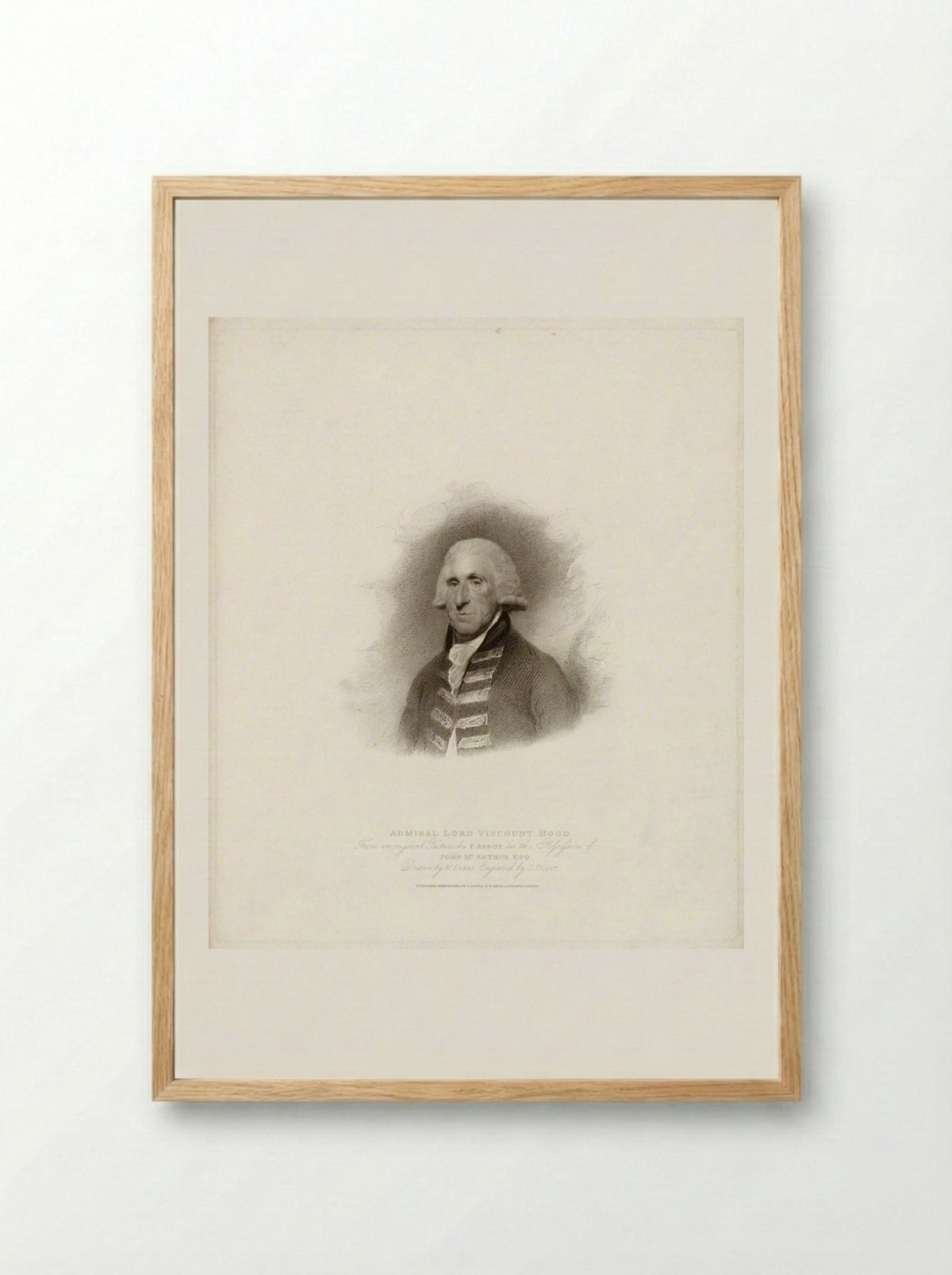 Admiral Lord Viscount Hood - Charles Picart - Framed Print Wood