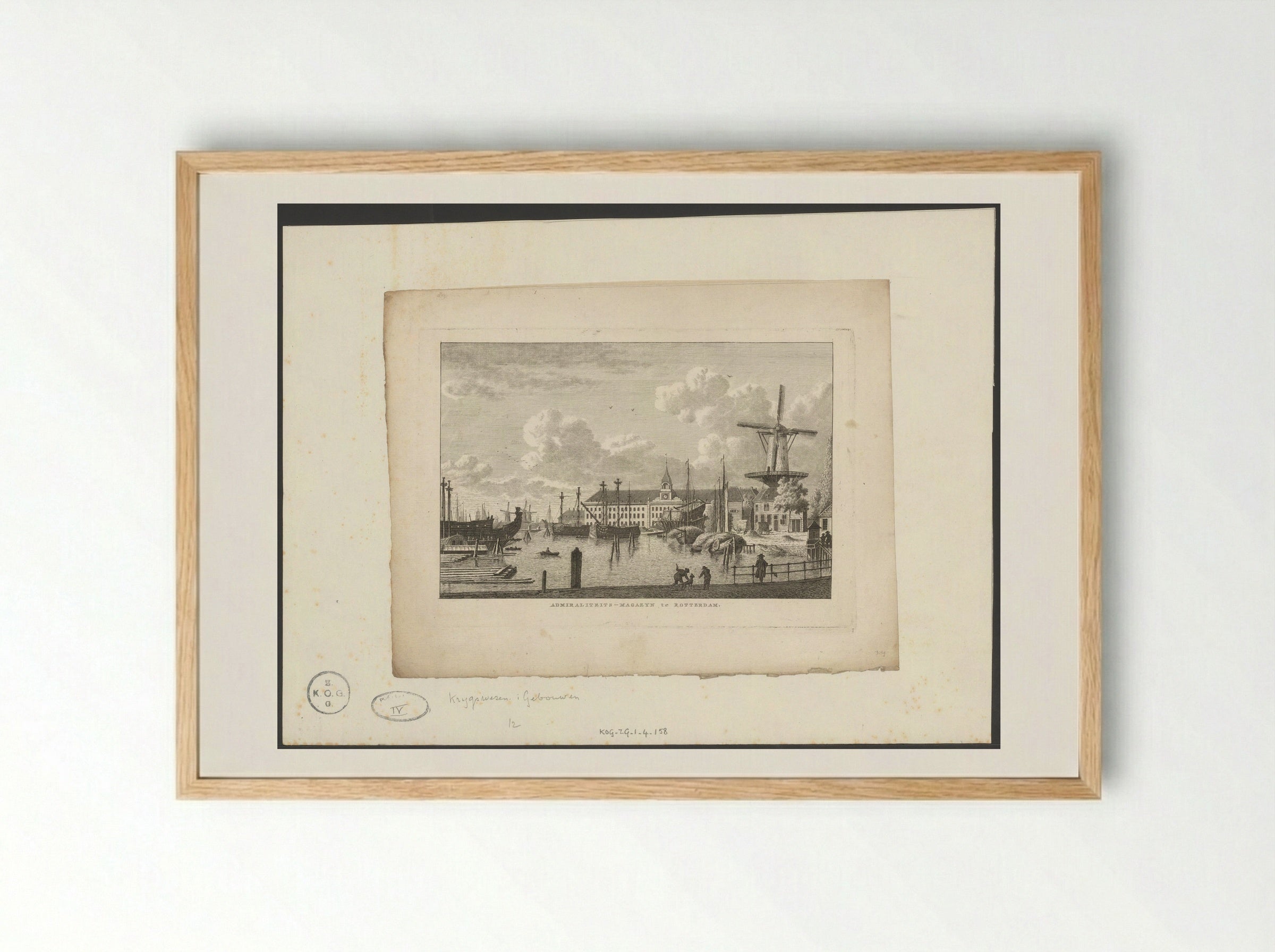 Admiraliteits-Magazyn te Rotterdam - Carel Frederik Bendorp (I) - Framed Print Wood