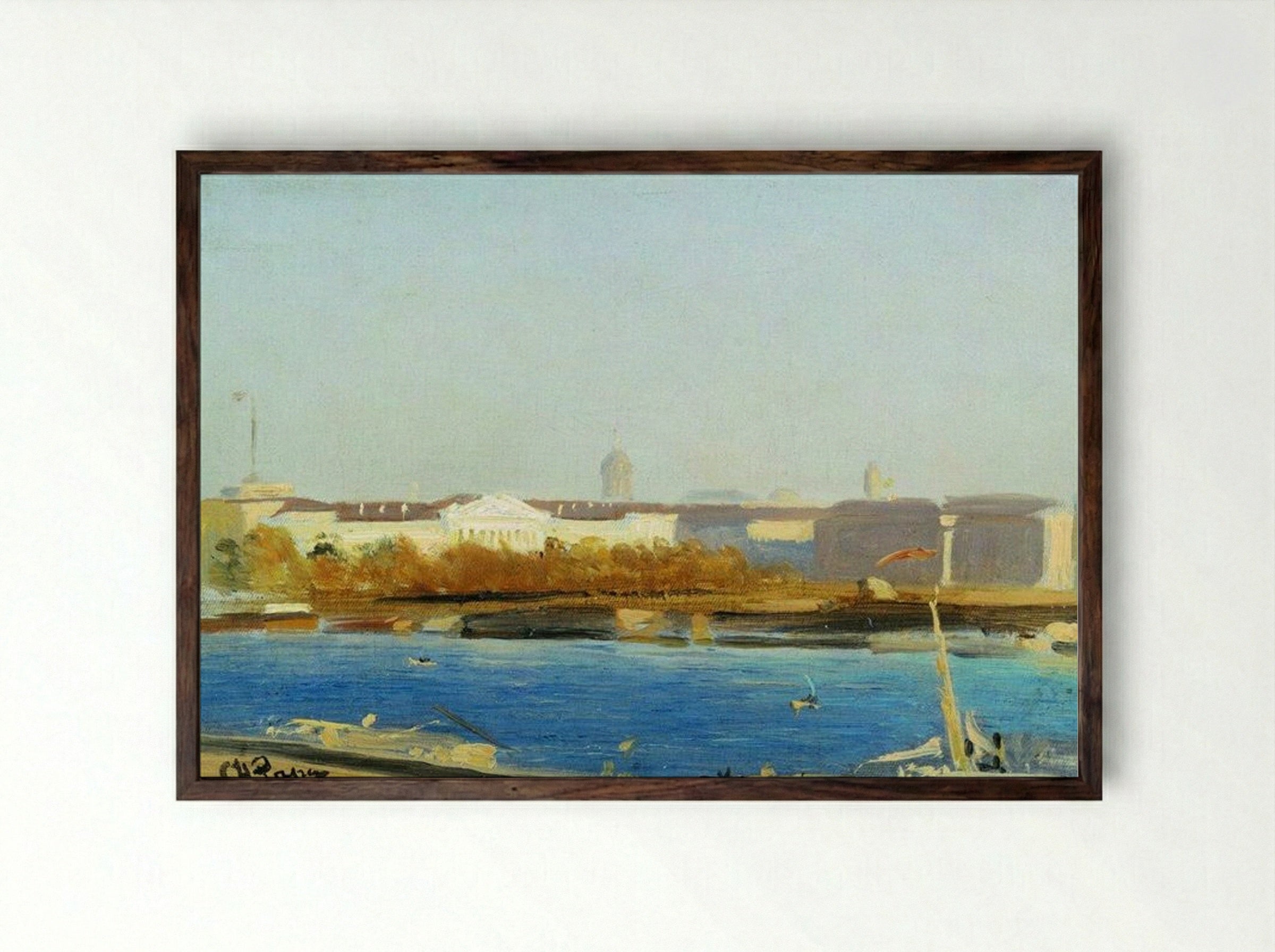 Admiralty - Ilya Repin - Framed Print Dark Wood