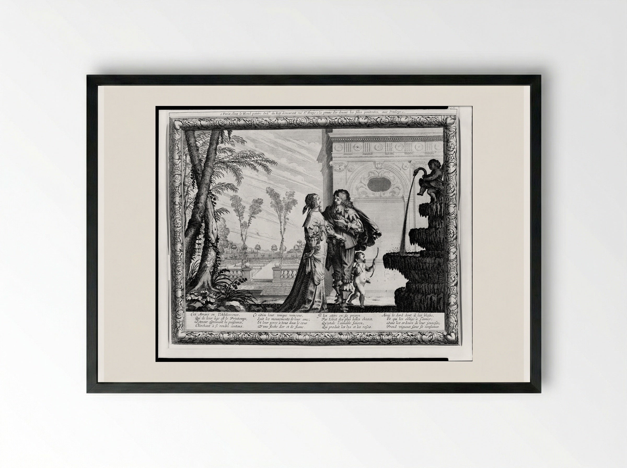 Adolescence - Abraham Bosse - Framed Print Black