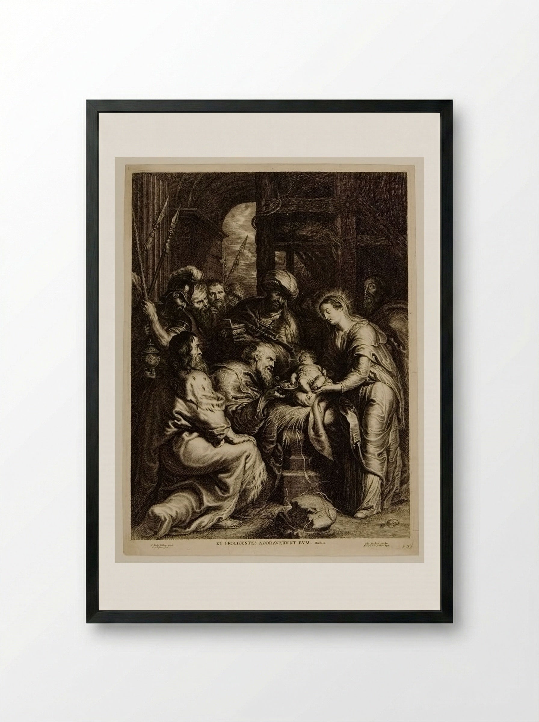 Adoration of the Kings - Schelte Adamsz. Bolswert - Framed Print Black