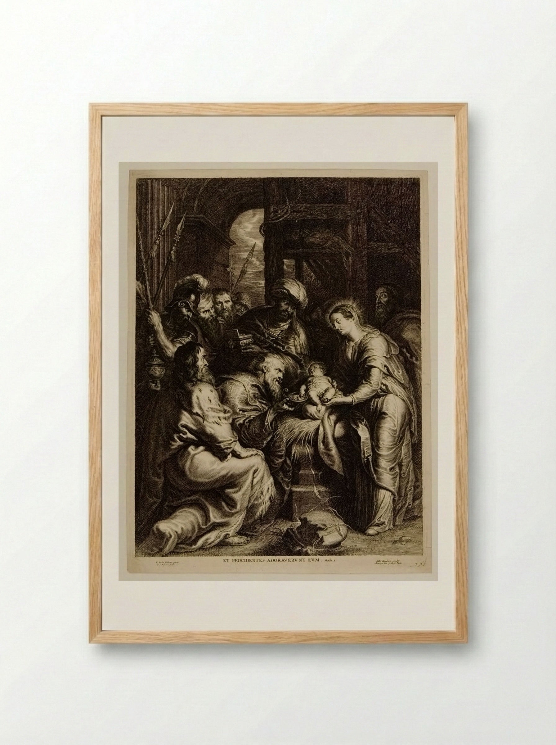 Adoration of the Kings - Schelte Adamsz. Bolswert - Framed Print Wood